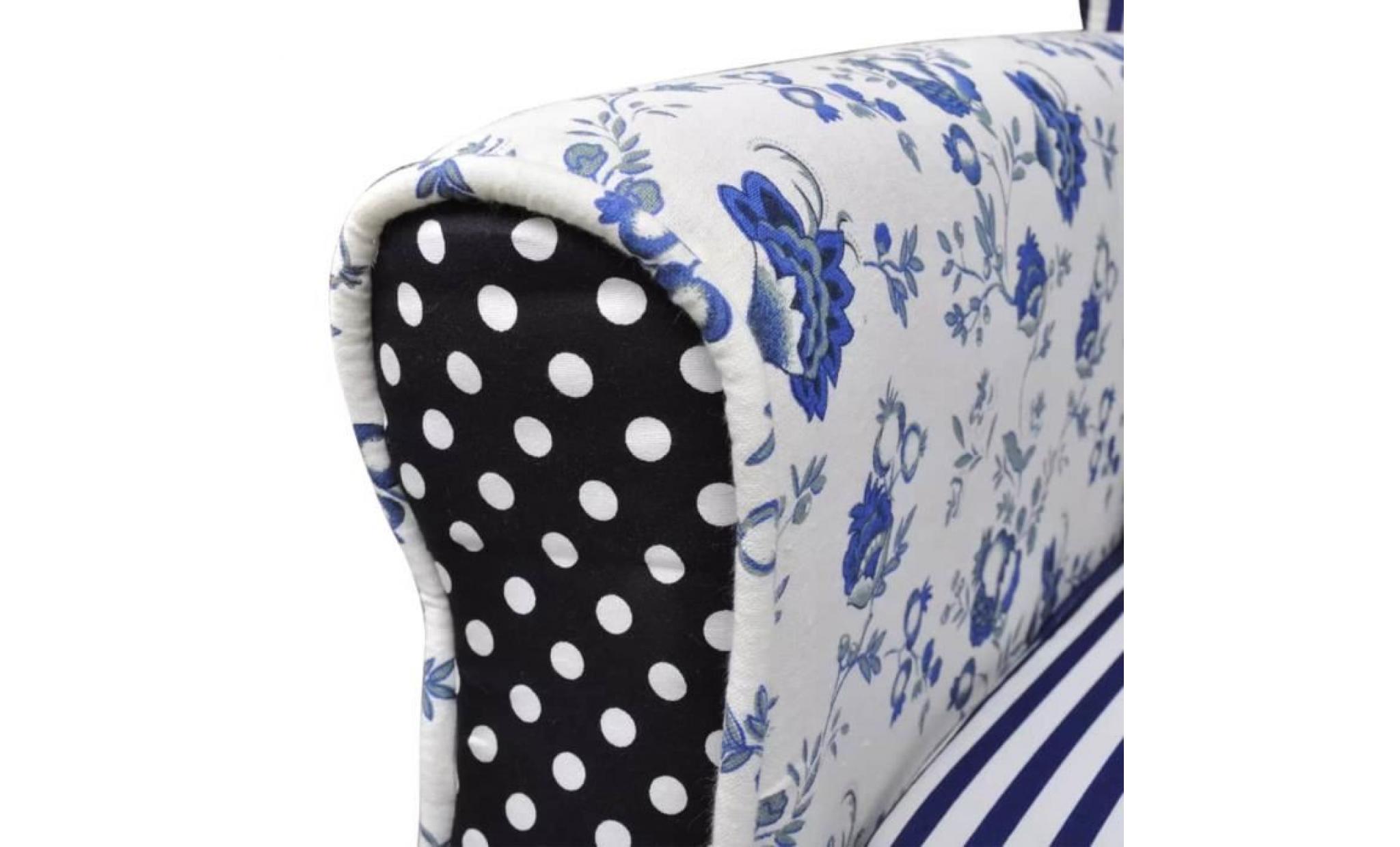 fauteuil chaise avec design de patchwork tissu pas cher