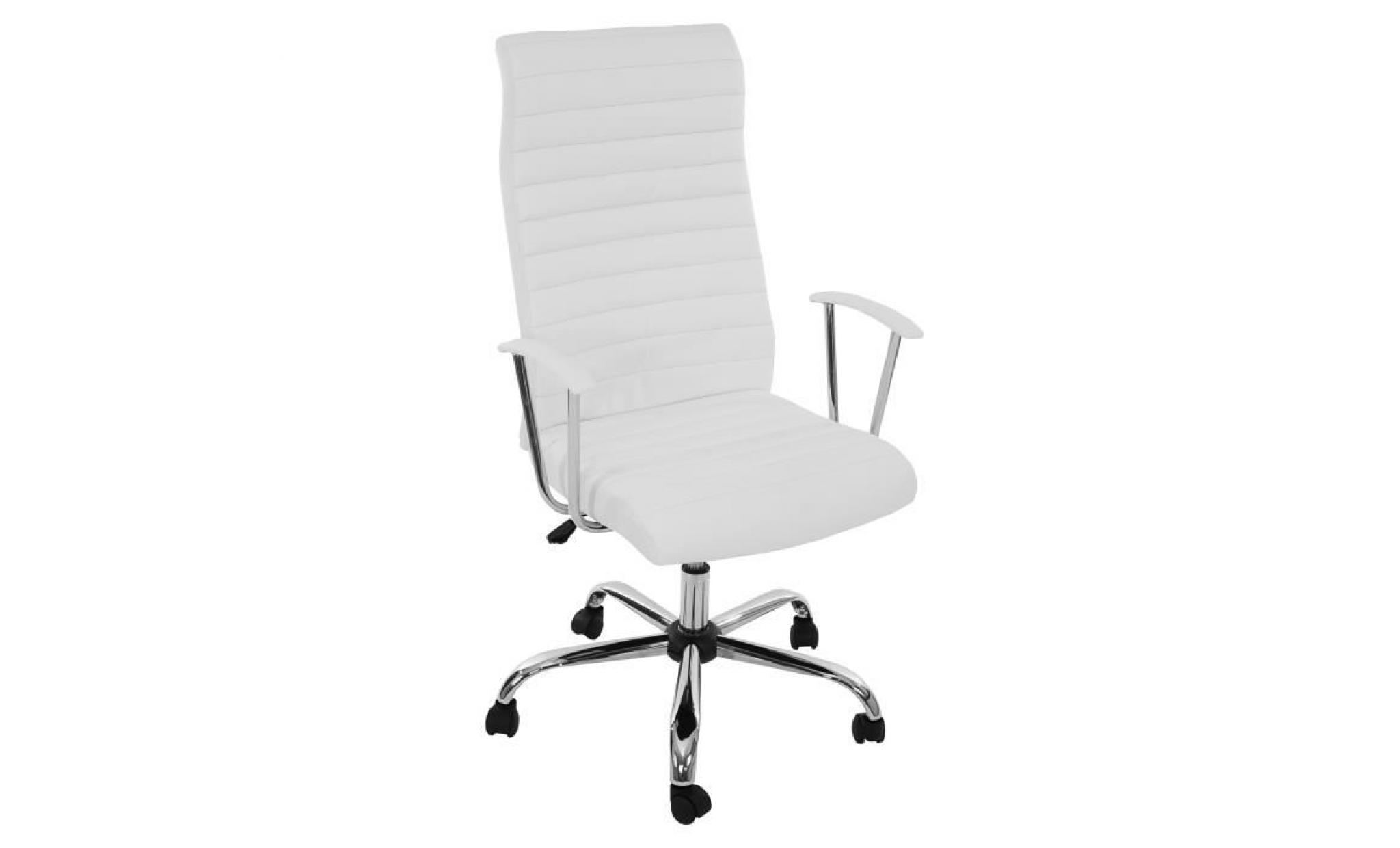 fauteuil/chaise de bureau cagliari, ergonomique, pu, blanc