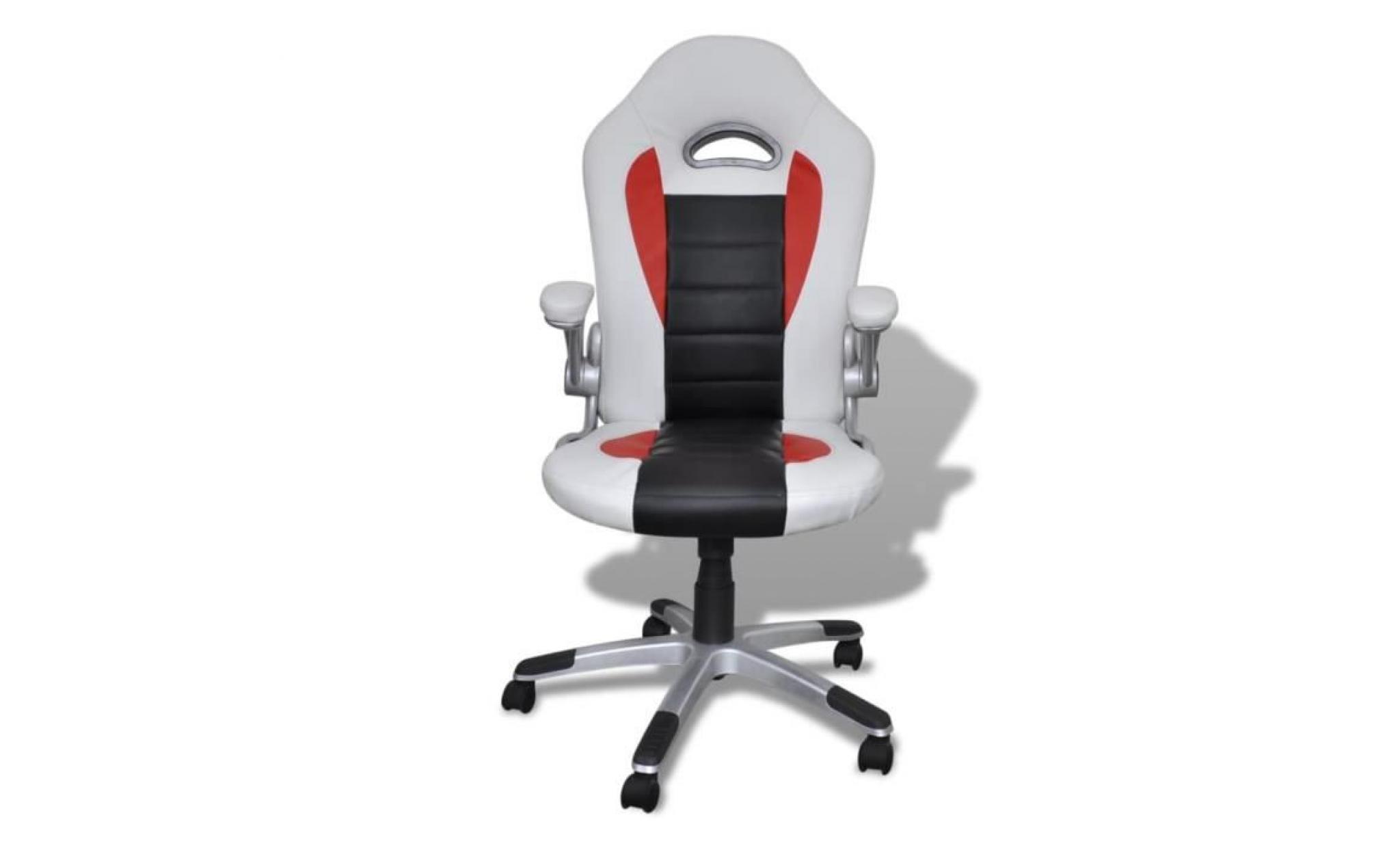 fauteuil chaise de bureau en similicuir moderne de bureau design blanc pas cher