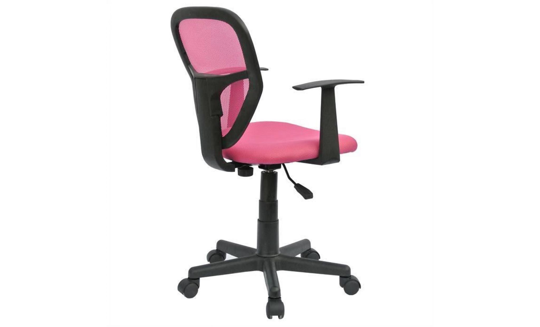 chaise de bureau pour enfant studio fauteuil pivotant et ergonomique avec accoudoirs, siège à roulettes hauteur réglable, noir/blanc pas cher