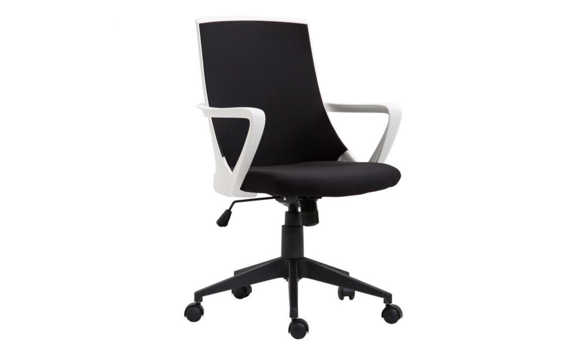 fauteuil chaise de bureau ergonomique grand confort pivotant 360° hauteur réglable textilène noir blanc 72 59x61x103cm noir