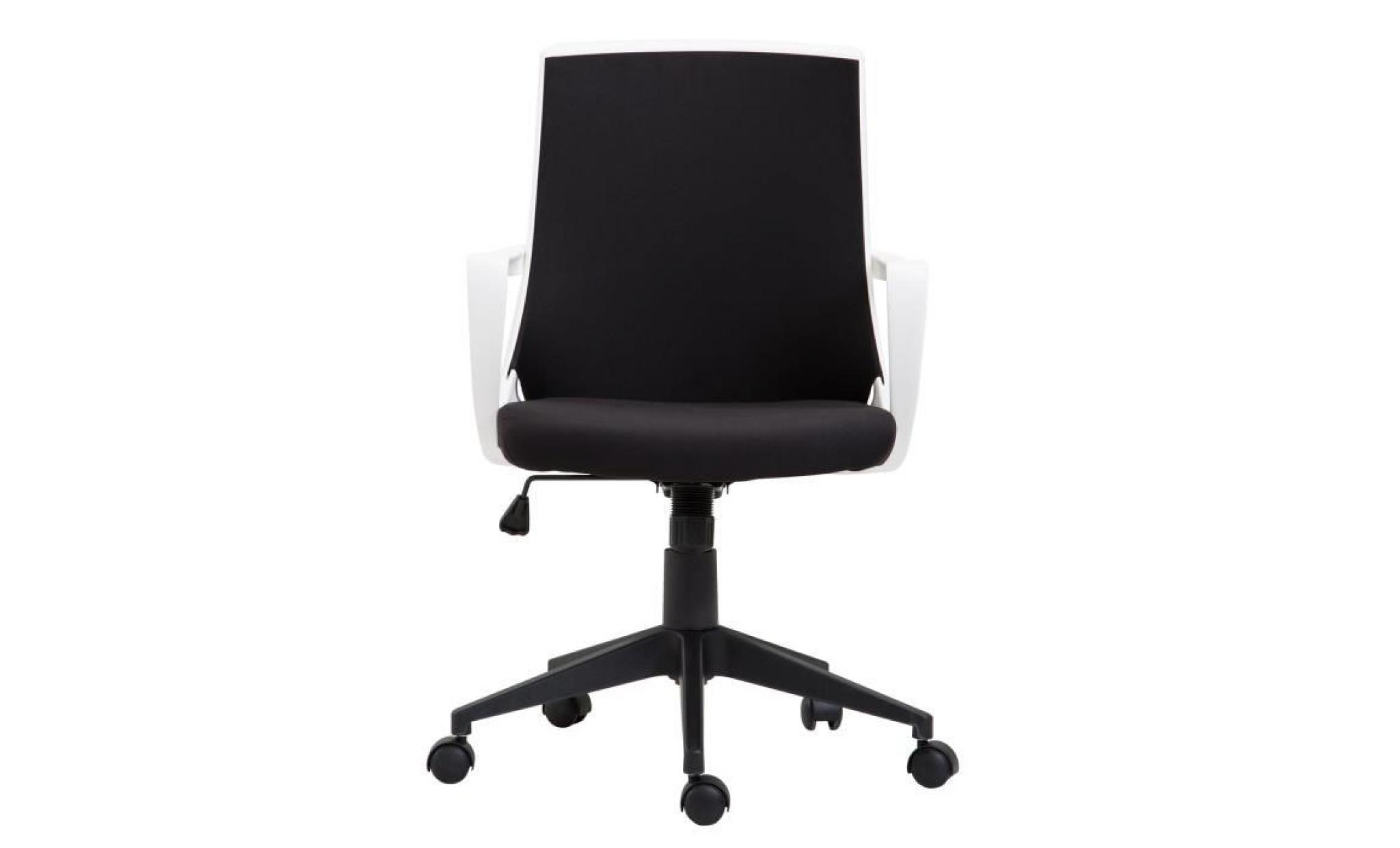 fauteuil chaise de bureau ergonomique grand confort pivotant 360° hauteur réglable textilène noir blanc 72 59x61x103cm noir pas cher