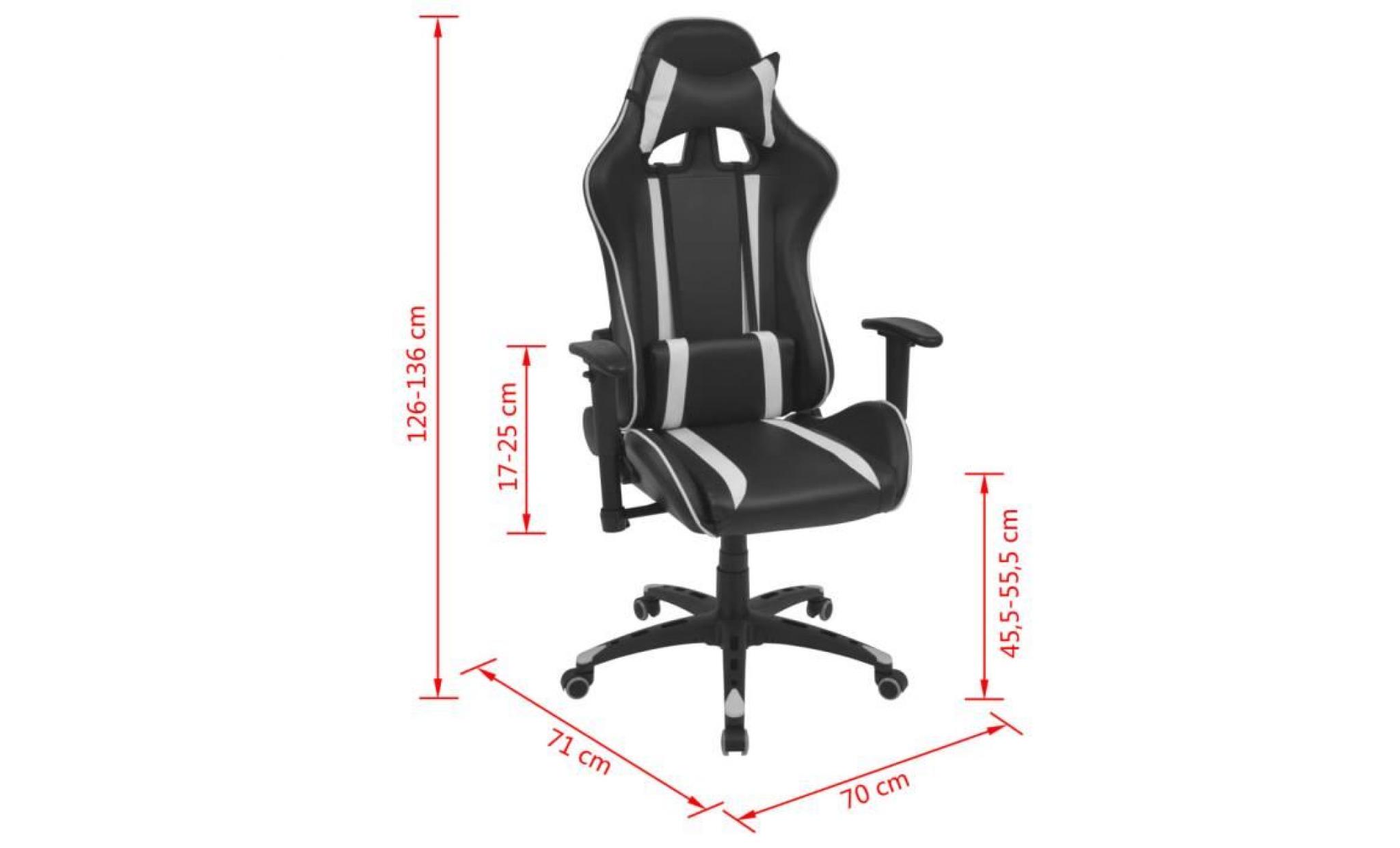 fauteuil chaise de bureau siege salon scandinave contemporain  57 x 64 x (108 116) cm  en cuir artificiel noir pas cher