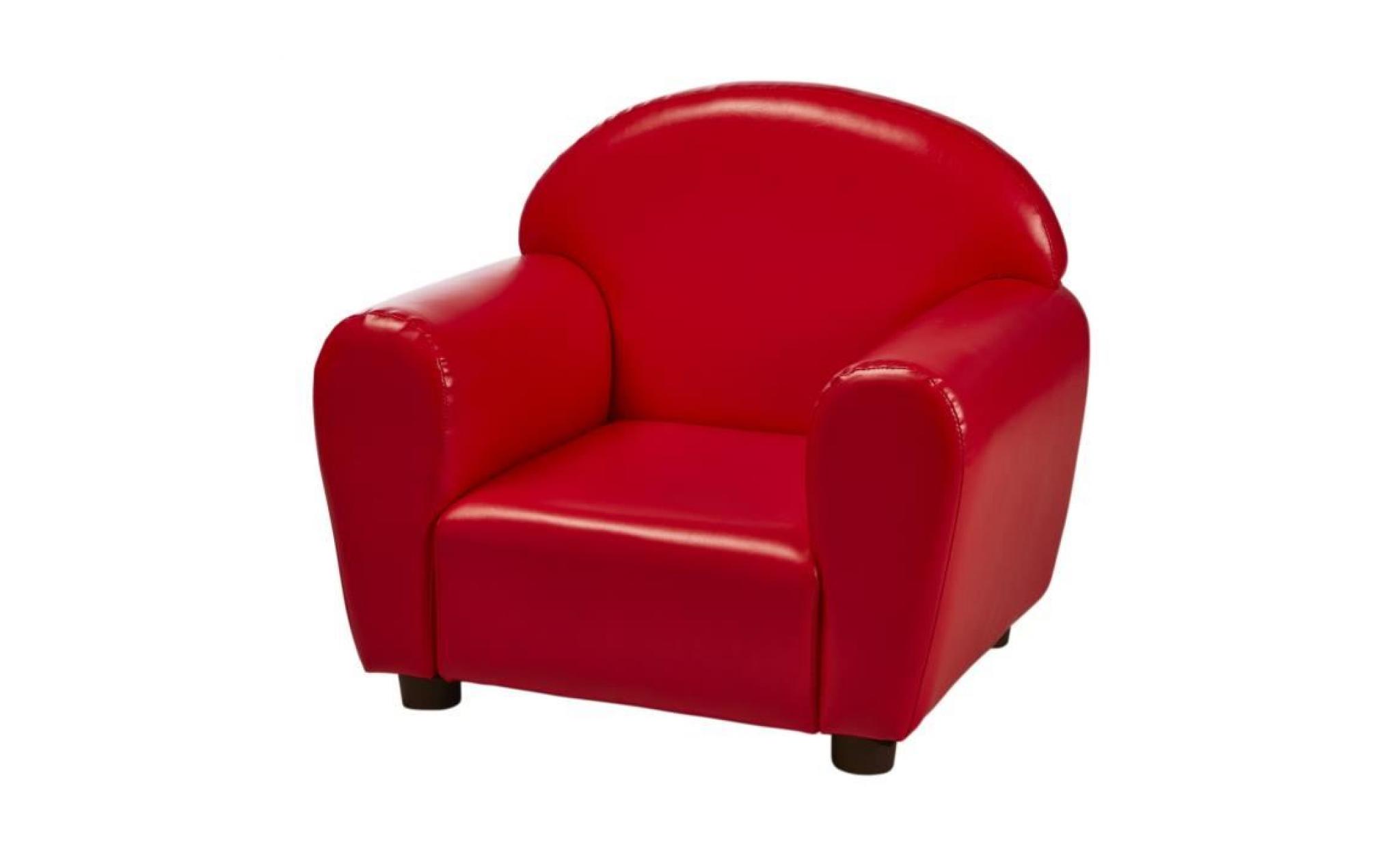 fauteuil club enfant   simili rouge   contemporain   l 50 x p 40 cm