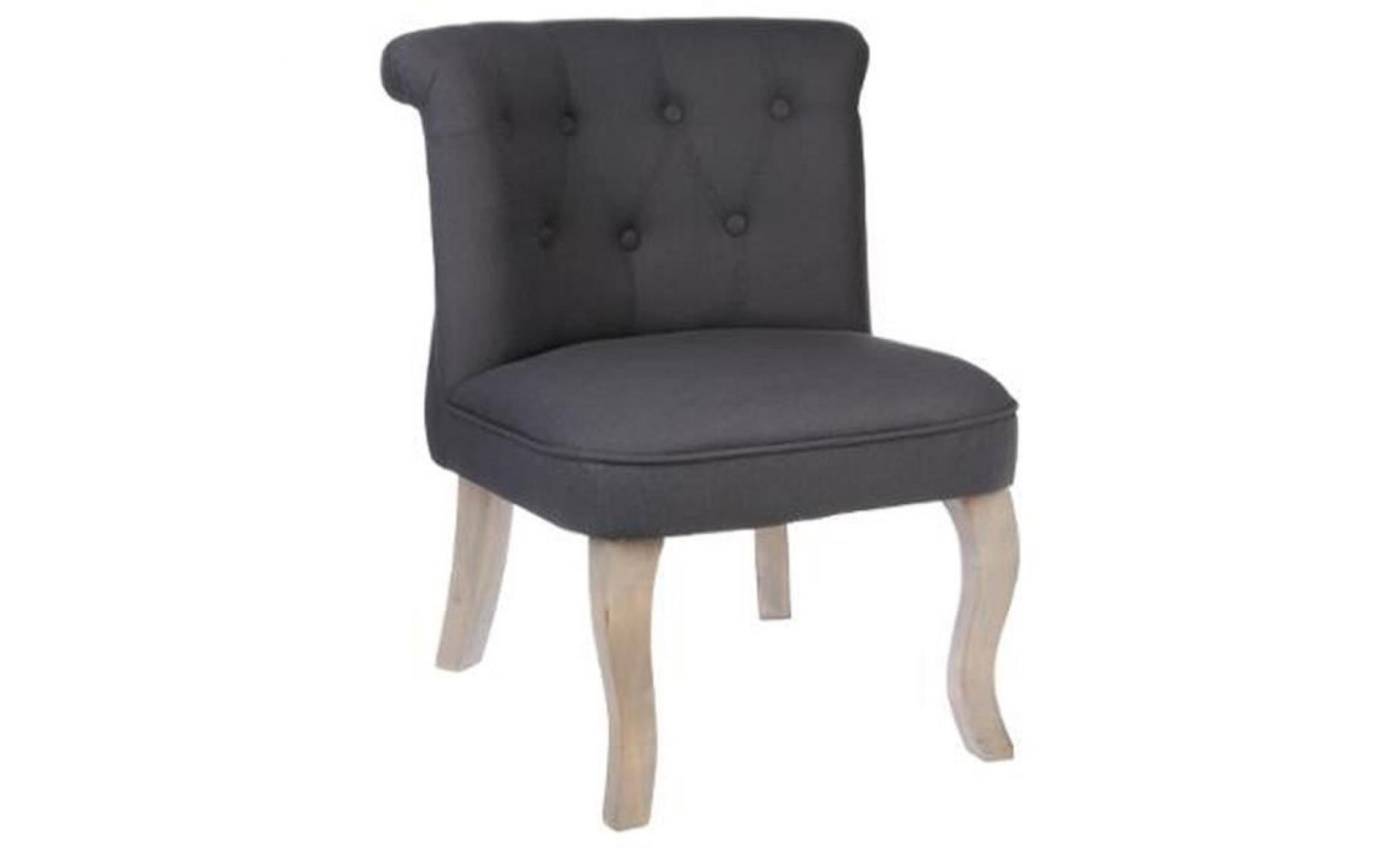 fauteuil crapaud lin coloris gris   dim : l46 x l49 x h58 cm