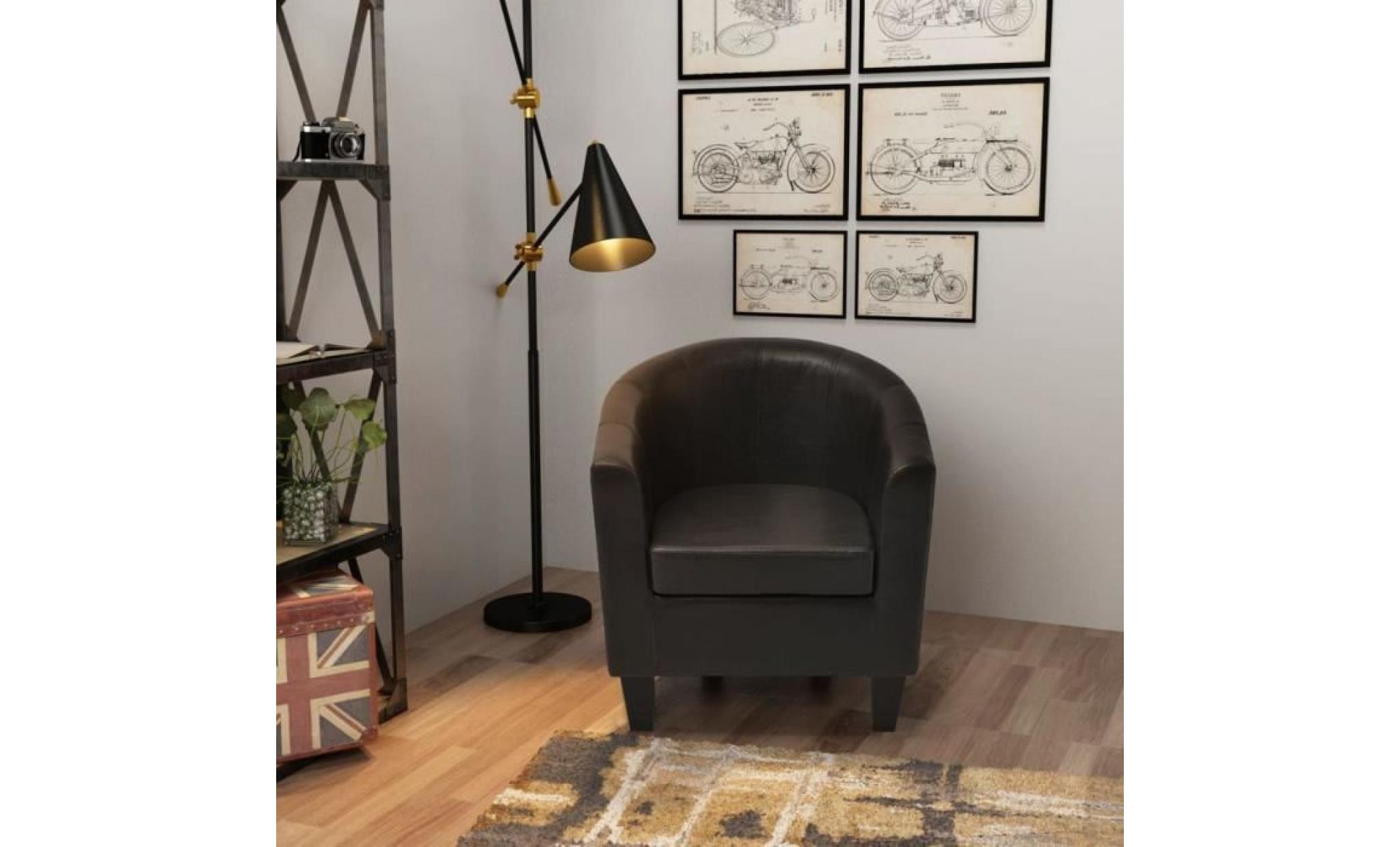 fauteuil cuir artificiel noir