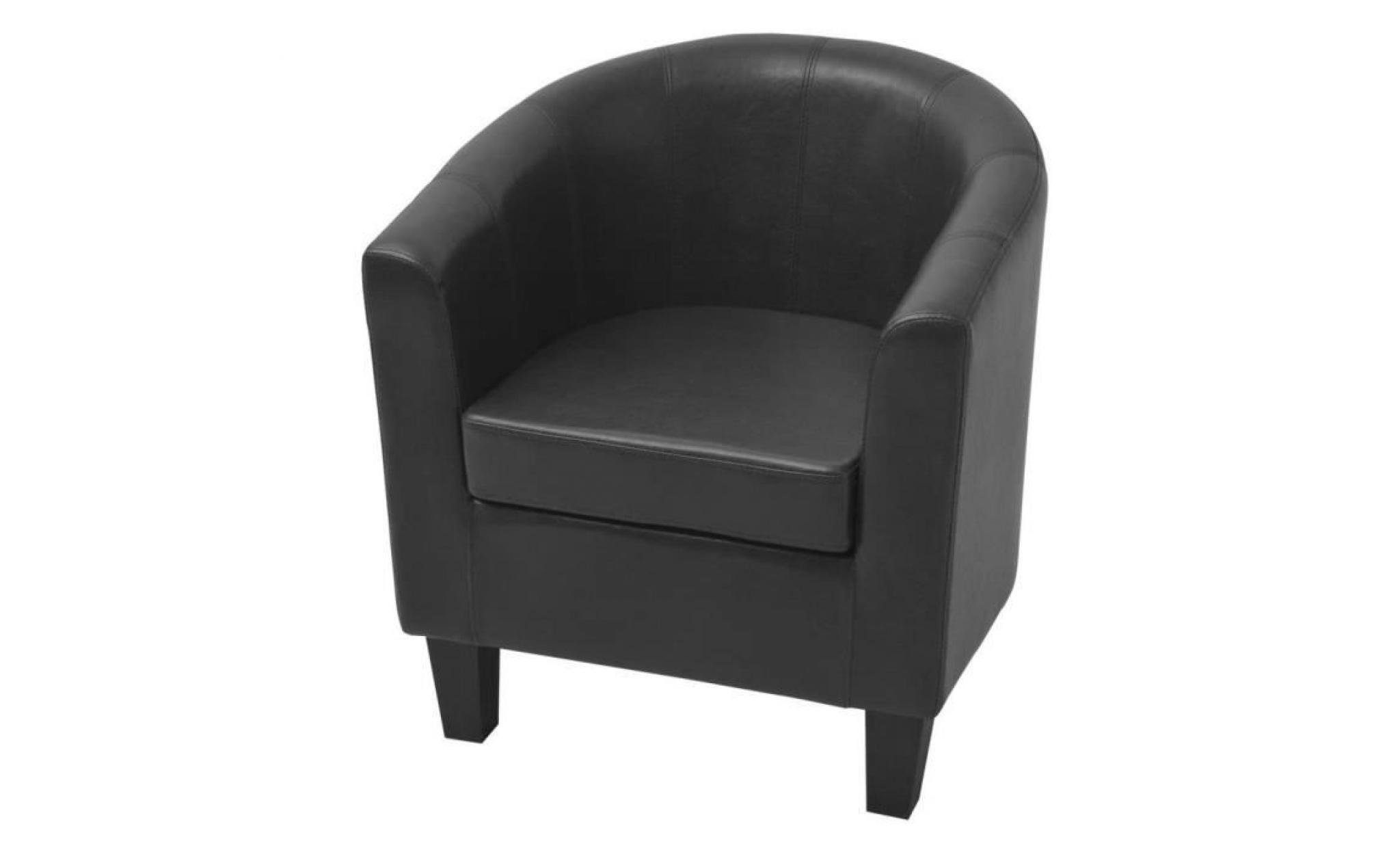 fauteuil cuir artificiel noir pas cher
