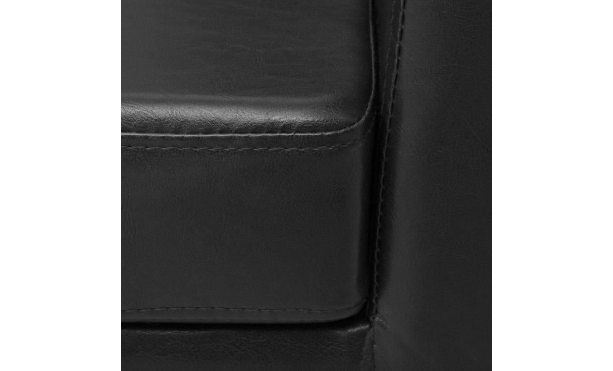 fauteuil cuir artificiel noir pas cher