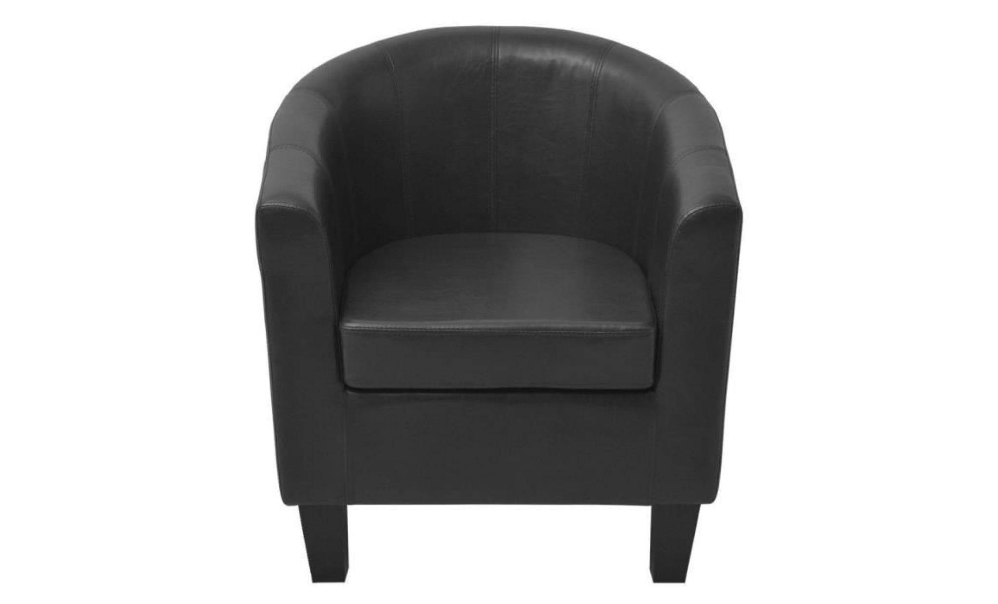 fauteuil cuir artificiel noir  65 x 57 x 70,5 cm pas cher