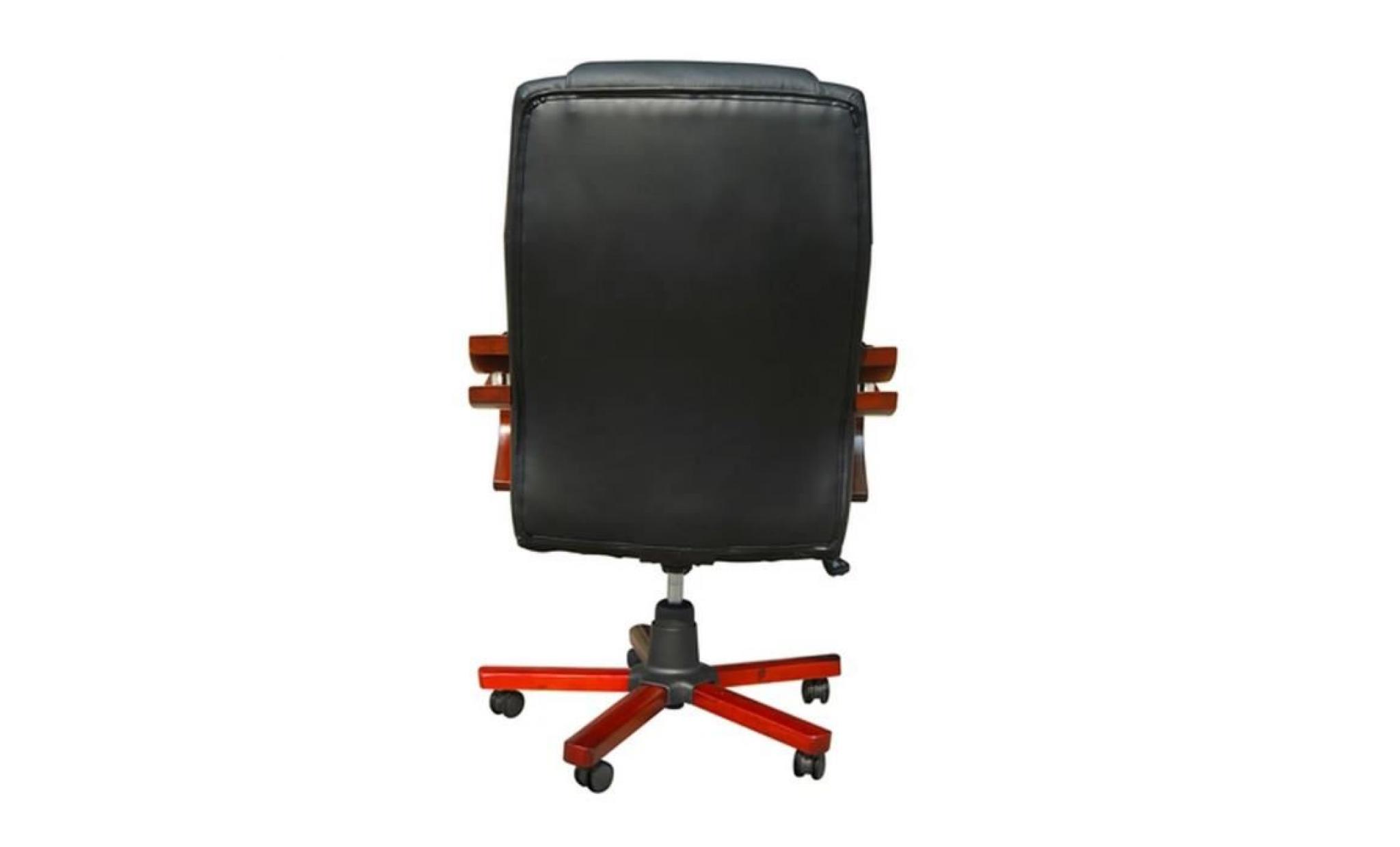 fauteuil cuir mélangé noir et éléments bois fauteuil de bureau fauteuil gamer fauteuil scandinave pas cher