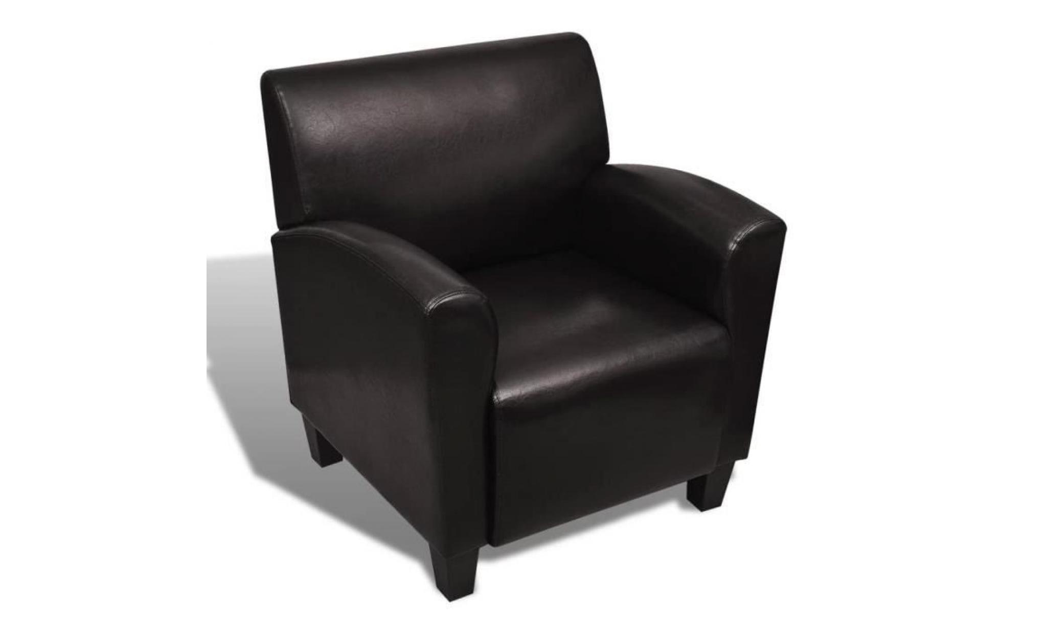 fauteuil cuir synthétique marron foncé pas cher