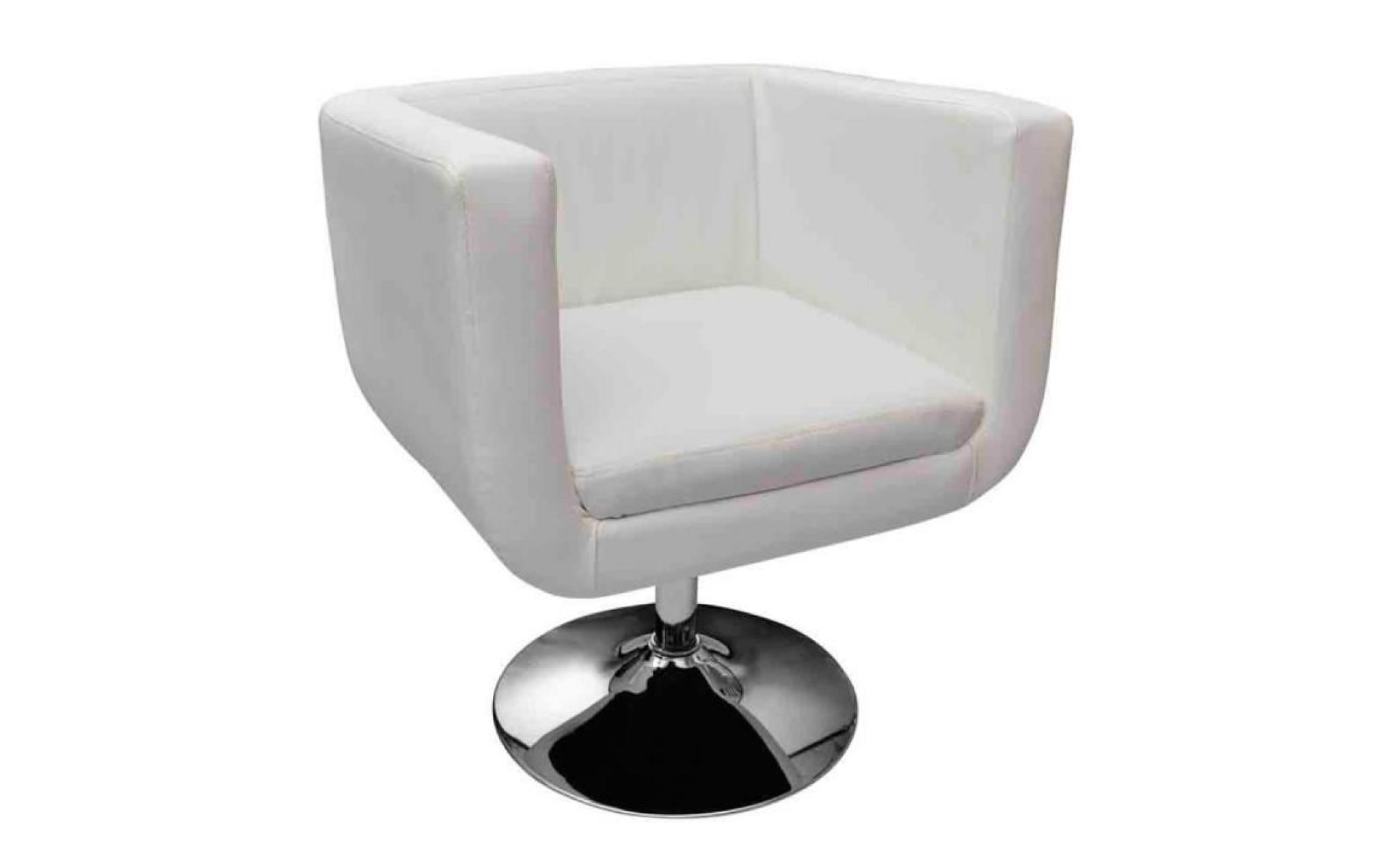 fauteuil de bar blanc design moderne en pu et pieds en acier chromÉ rÉglable pour bureau salon chambre
