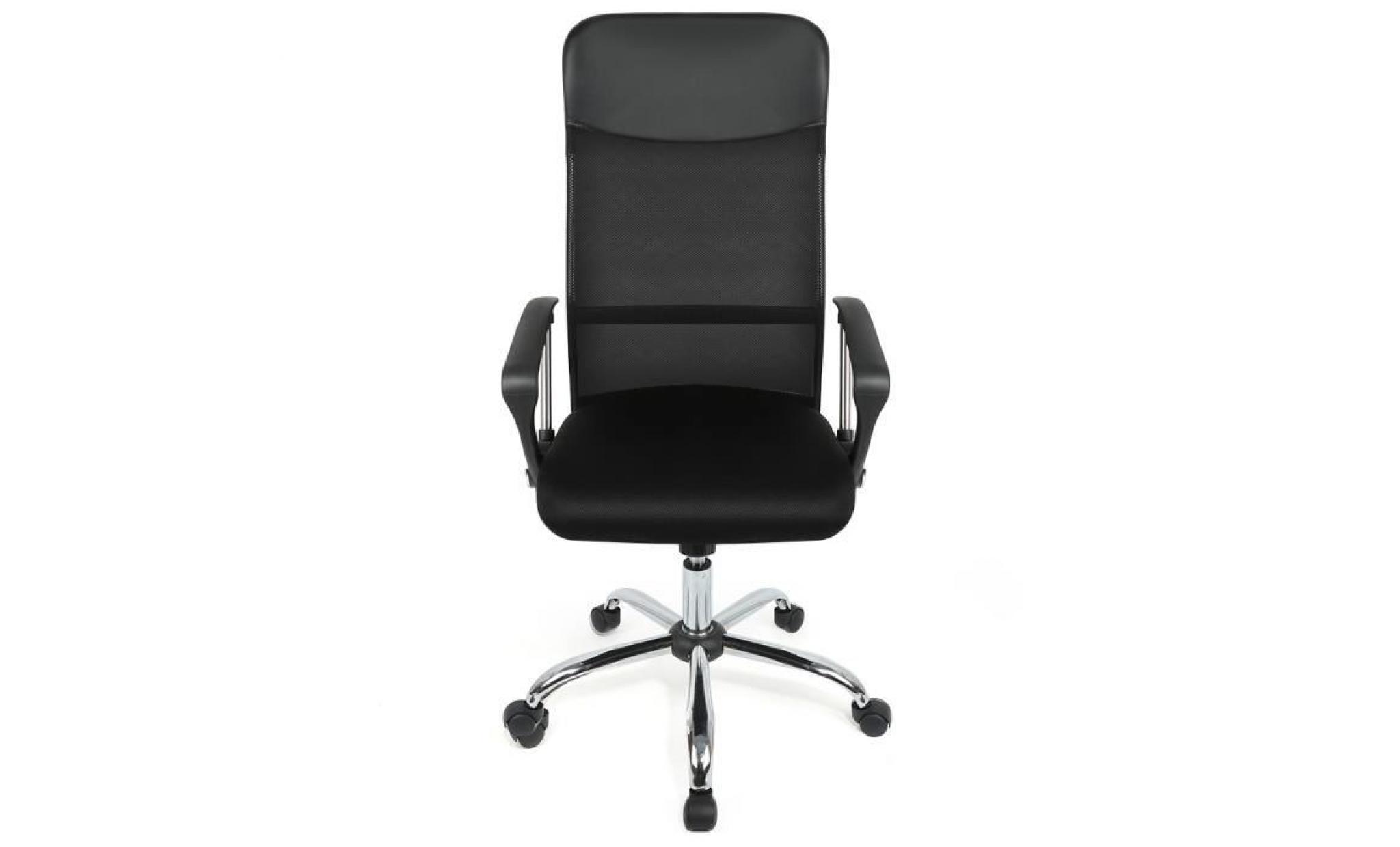 fauteuil de bureau a roulettes tino noir   50 x 47 x（122   130） cm