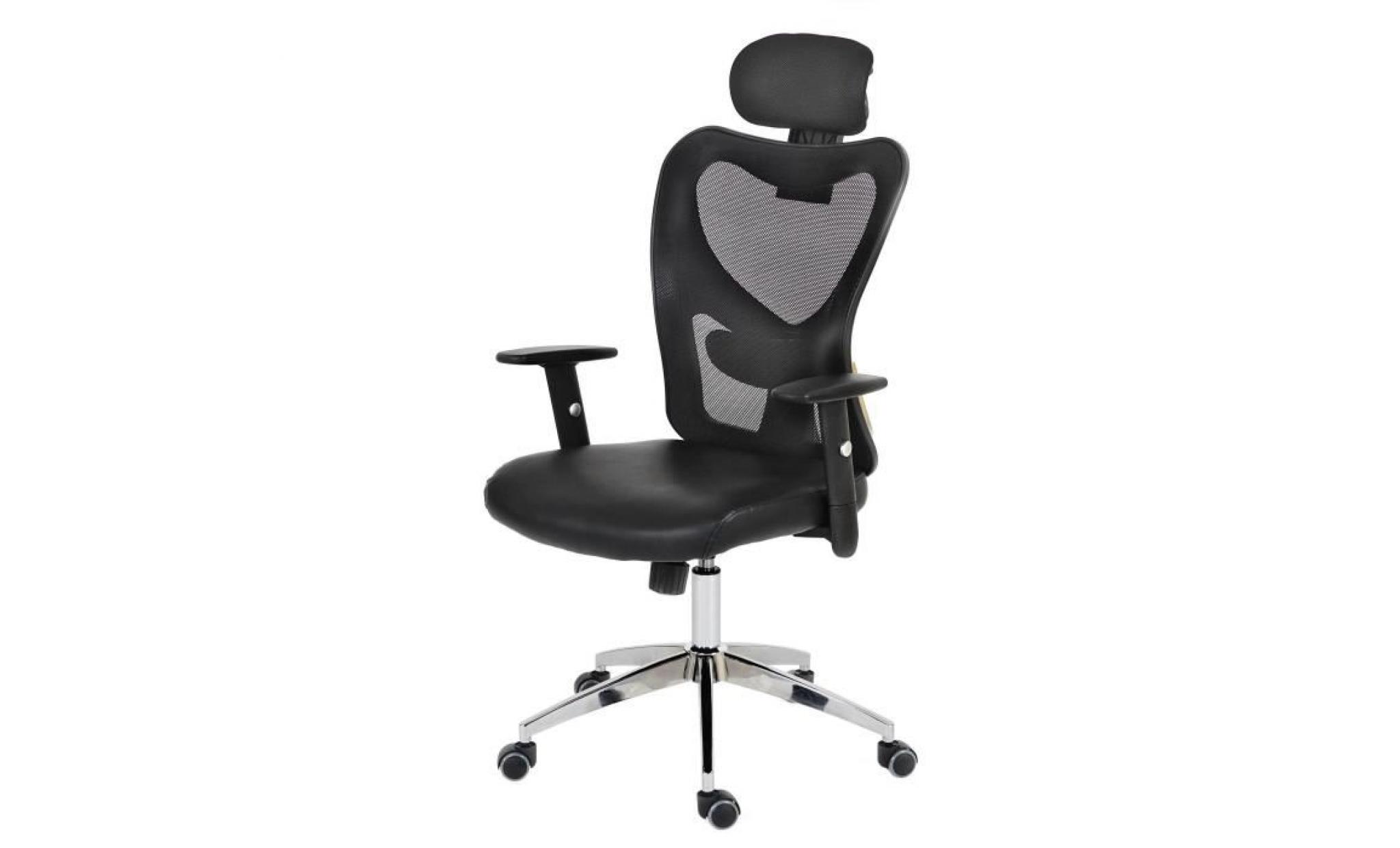fauteuil de bureau americain xxl berkerley   cuir synthÉtique noir   couleur principale:noir