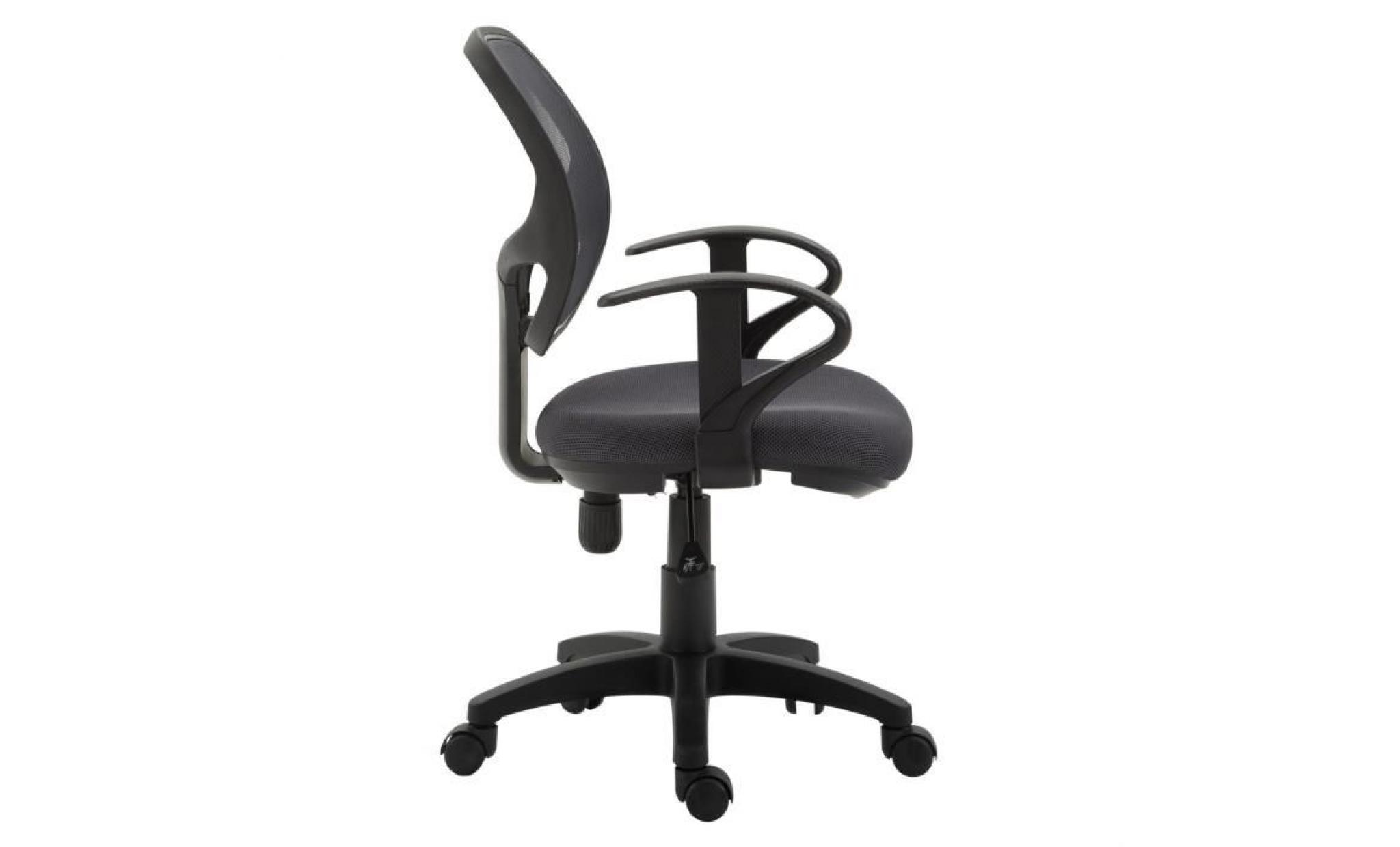 chaise de bureau pour enfant cool fauteuil pivotant et ergonomique avec accoudoirs, siège à roulettes et hauteur réglable, mesh bleu pas cher