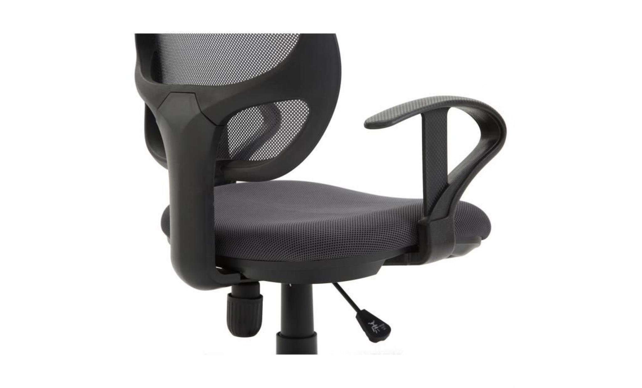 chaise de bureau pour enfant cool fauteuil pivotant ergonomique avec accoudoirs, siège à roulettes et hauteur réglable, mesh rouge pas cher