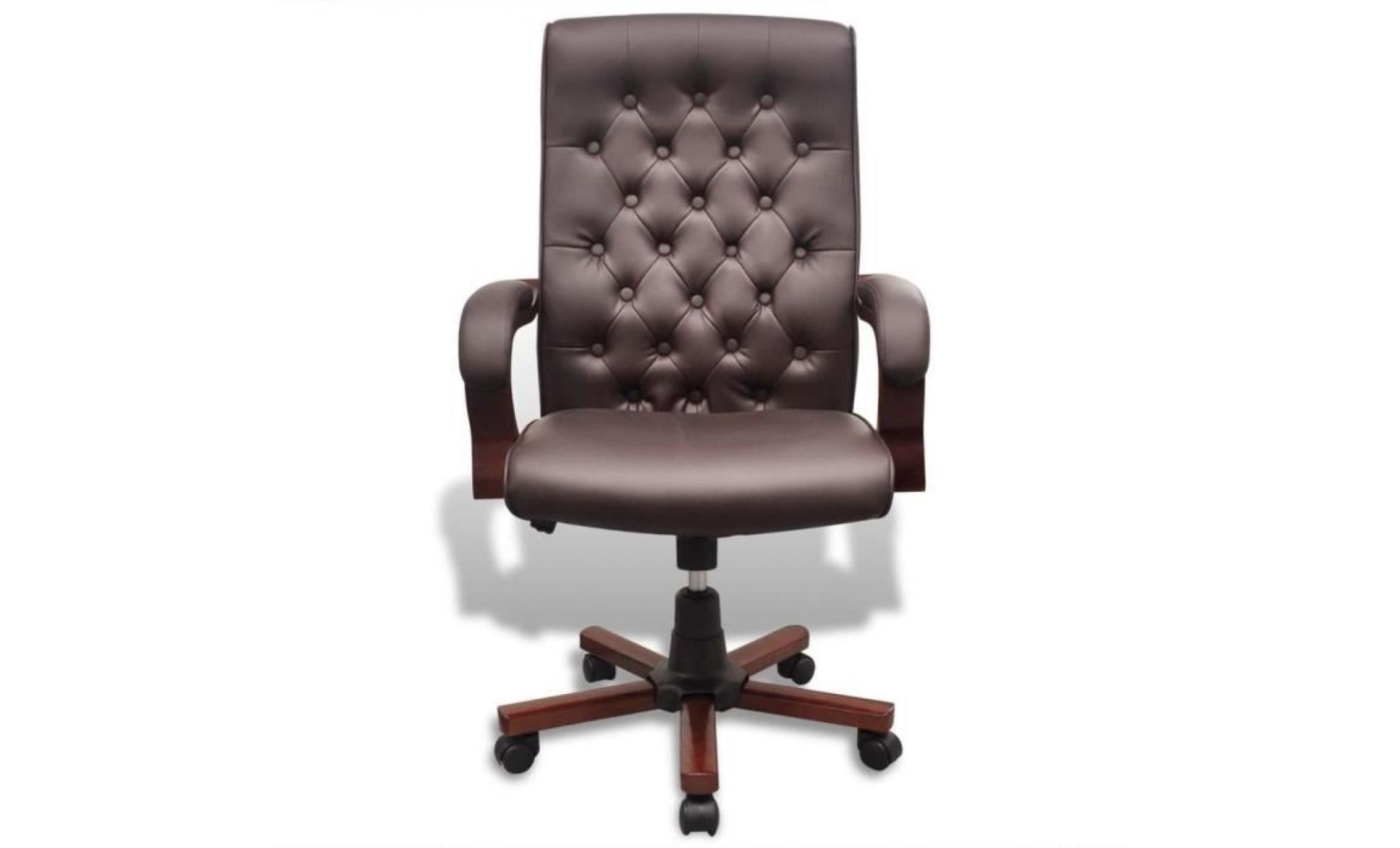 fauteuil de bureau chaise de bureau chesterfield en cuir artificiel noir pas cher
