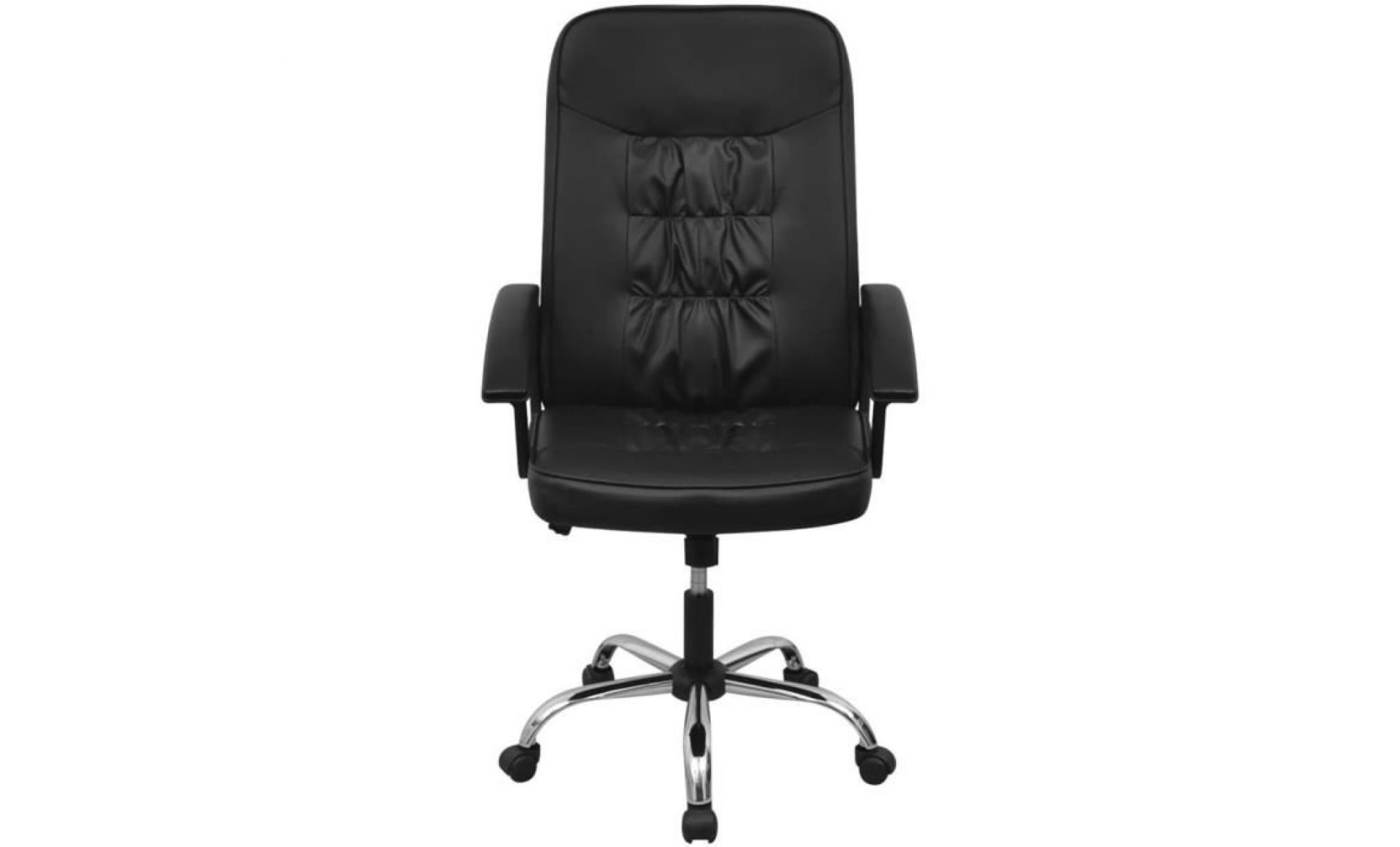 fauteuil de bureau chaise de bureau en cuir artificiel 55x63 cm crème pas cher