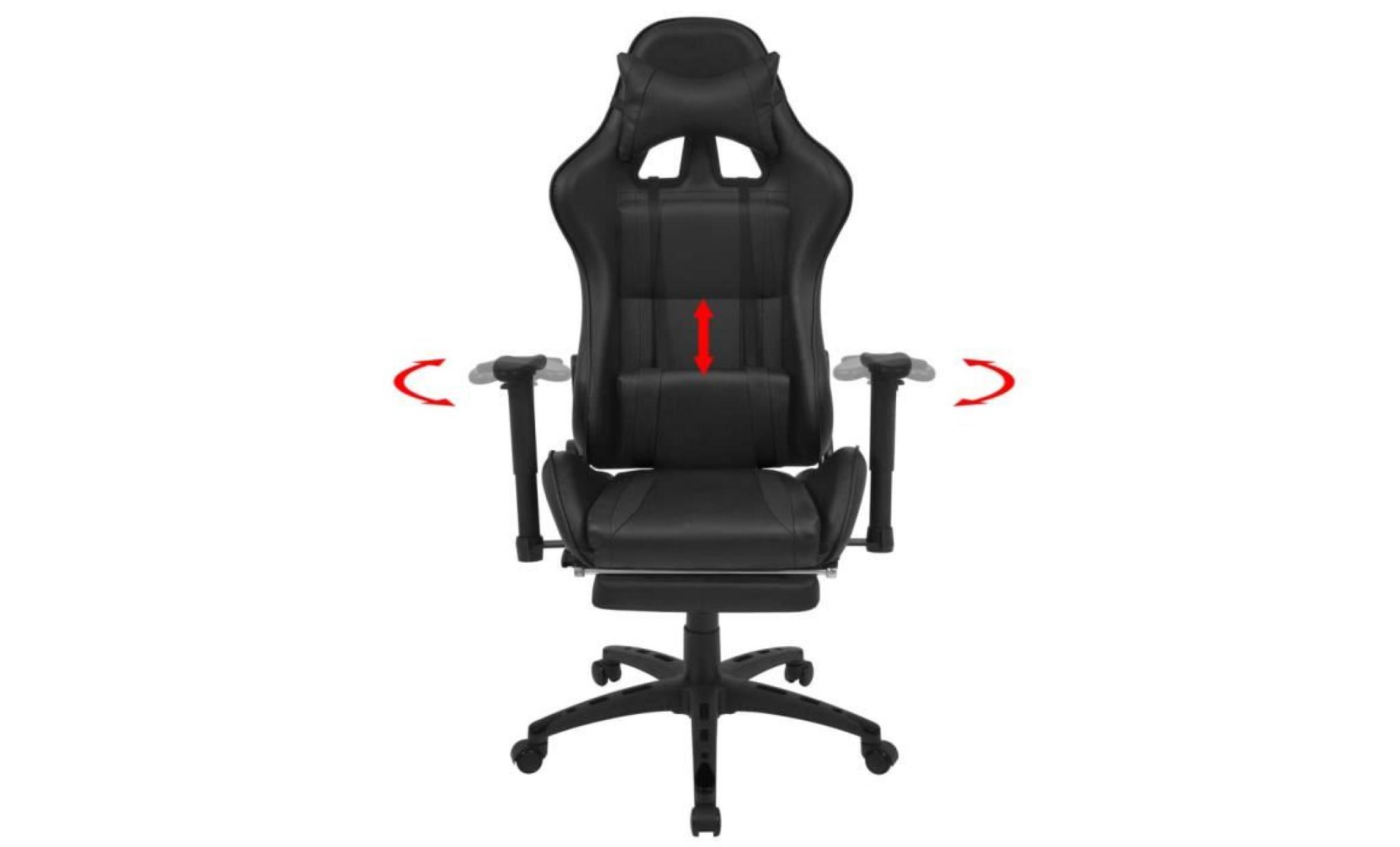 fauteuil de bureau chaise de bureau inclinable avec repose pied noir pas cher
