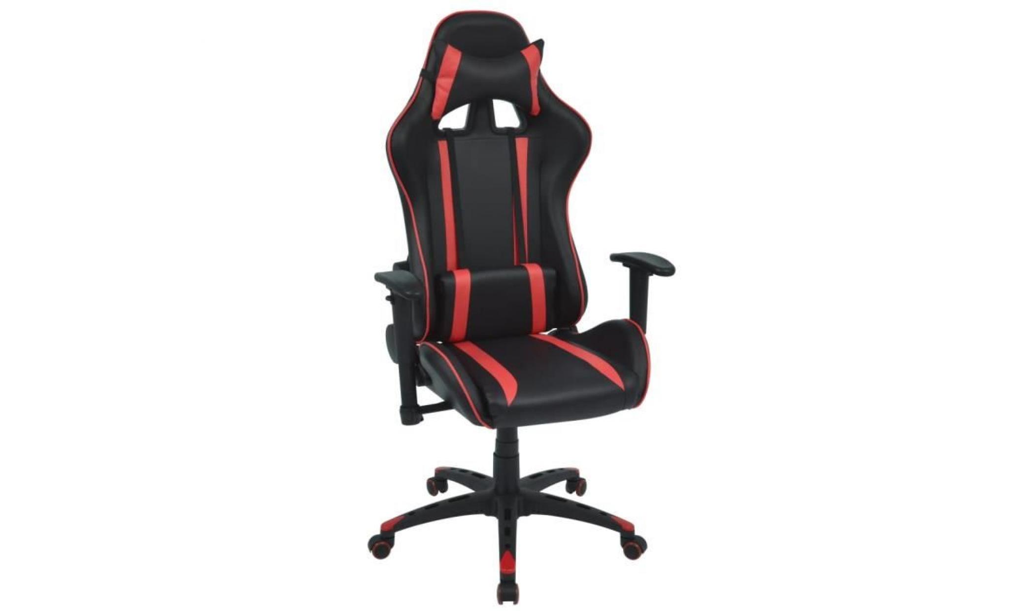 fauteuil de bureau chaise de bureau inclinable cuir artificiel rouge