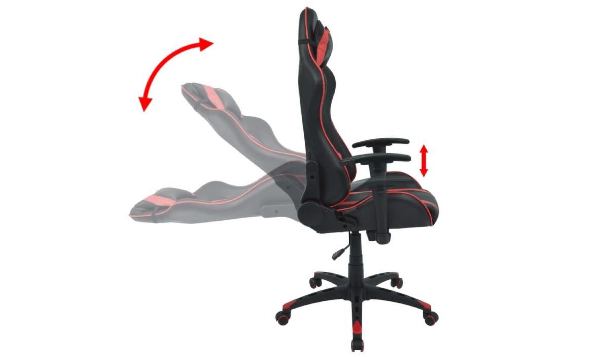 fauteuil de bureau chaise de bureau inclinable cuir artificiel rouge pas cher