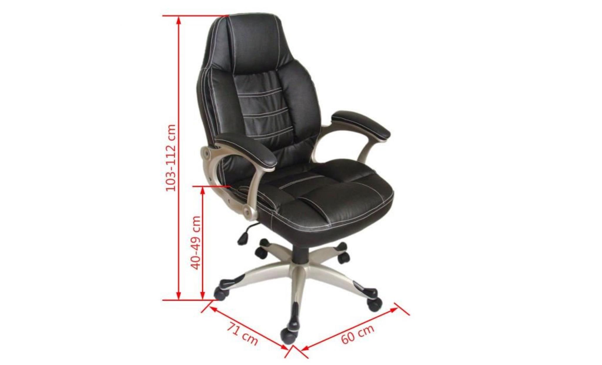 fauteuil de bureau,  chaise de bureau, siège de bureau pivotante sur roulette chaise d‘ordinateur en cuir mélangé noir 59 x 51 x pas cher