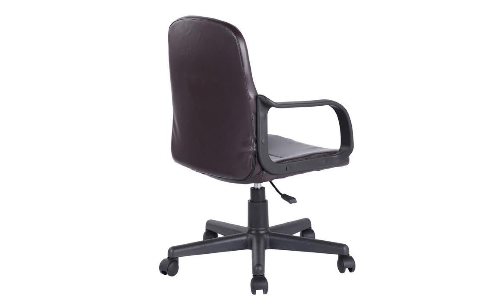 fauteuil de bureau chaise    pvc hauteur réglable roulettes pivotantes    marron    57x56x87 97cm pas cher