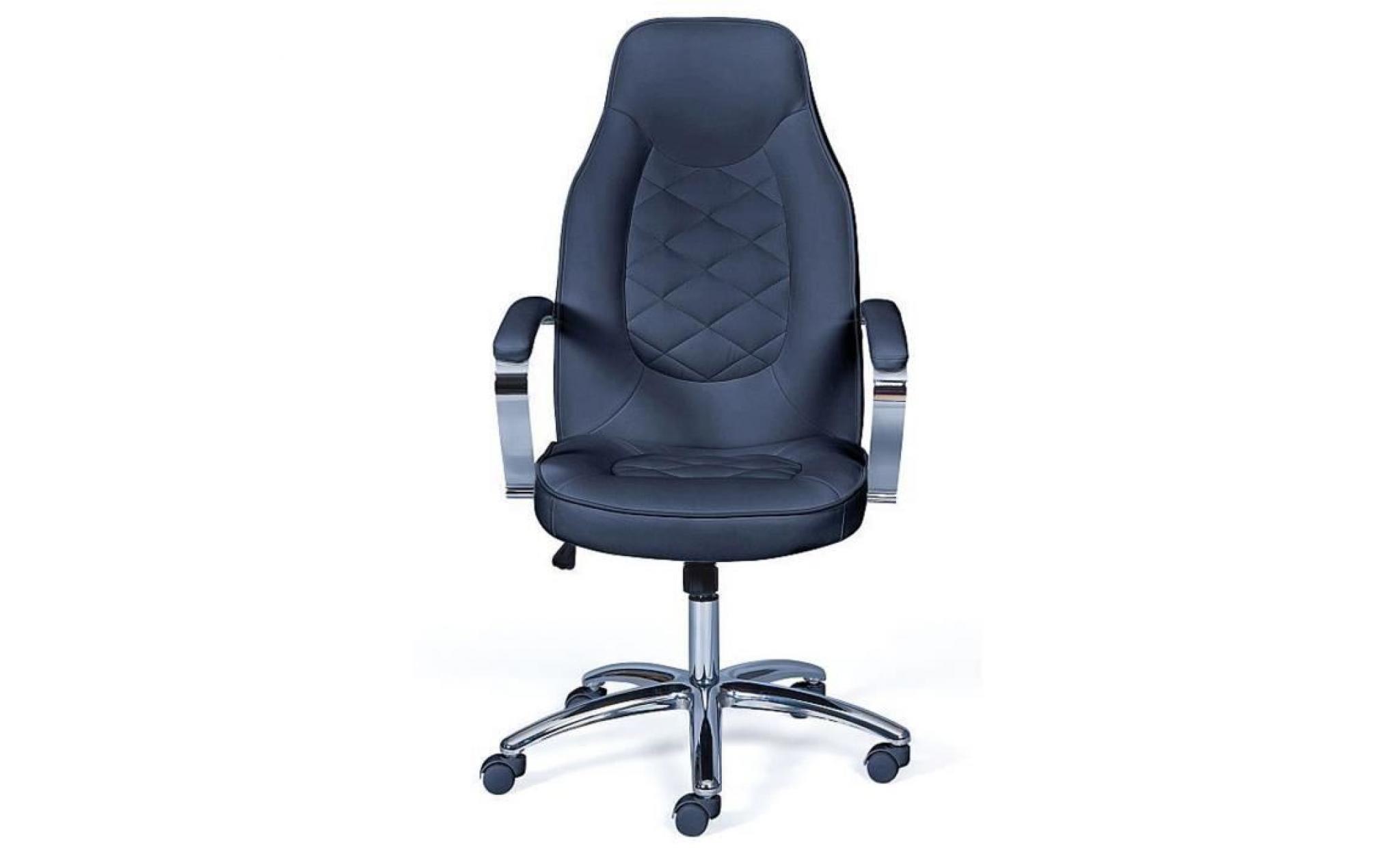 fauteuil de bureau coloris noir chrome, 63 x 68 x 115 125 cm