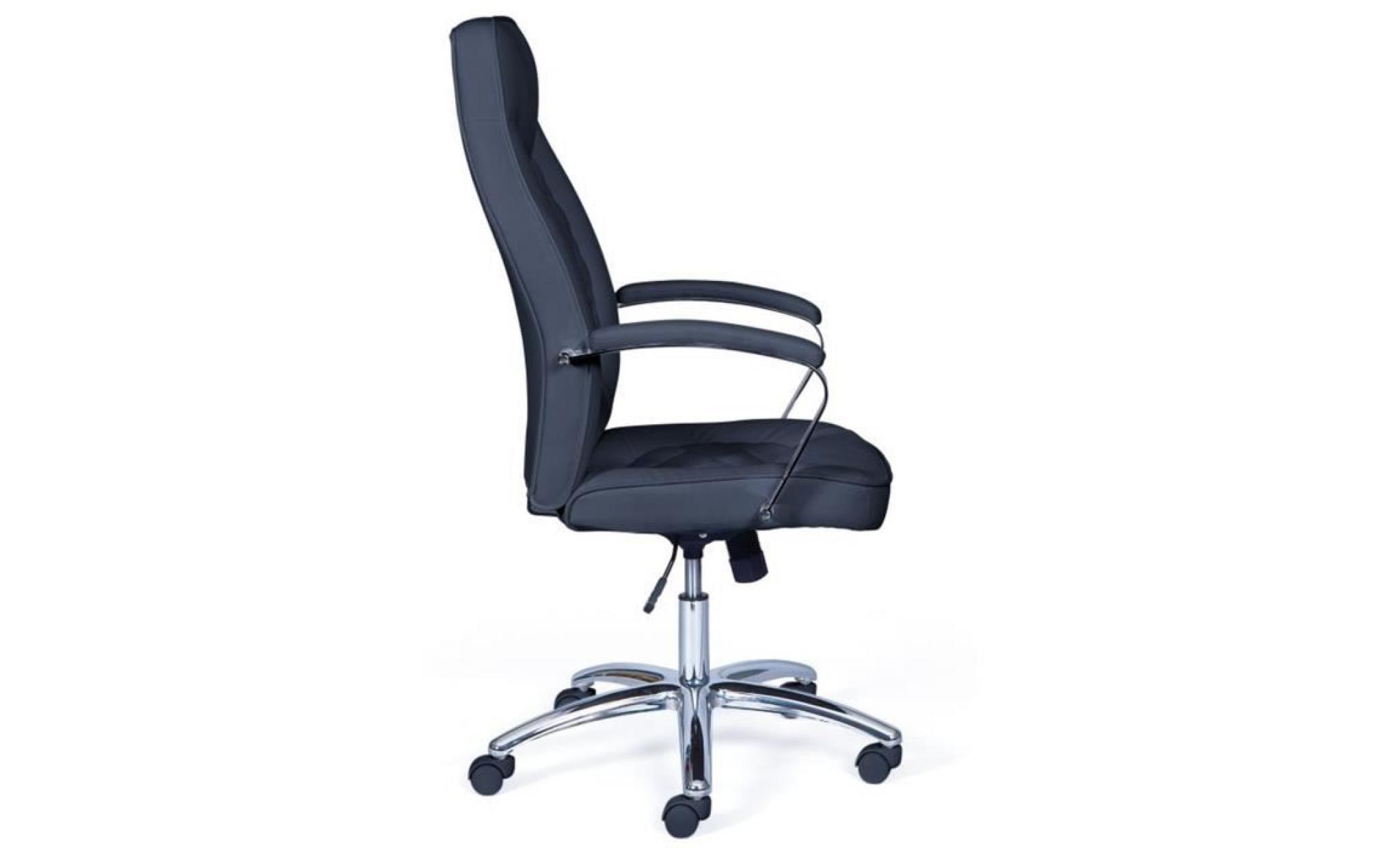 fauteuil de bureau coloris noir chrome, 63 x 68 x 115 125 cm pas cher