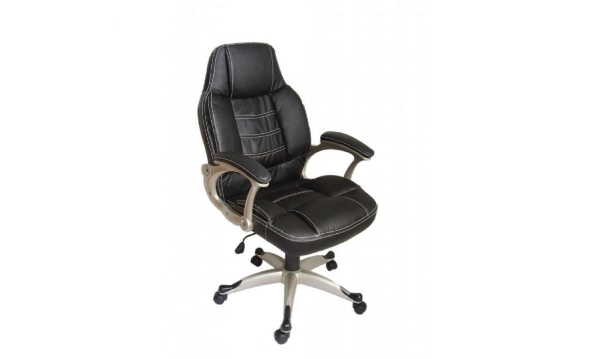 fauteuil de bureau croûte de cuir noir xl