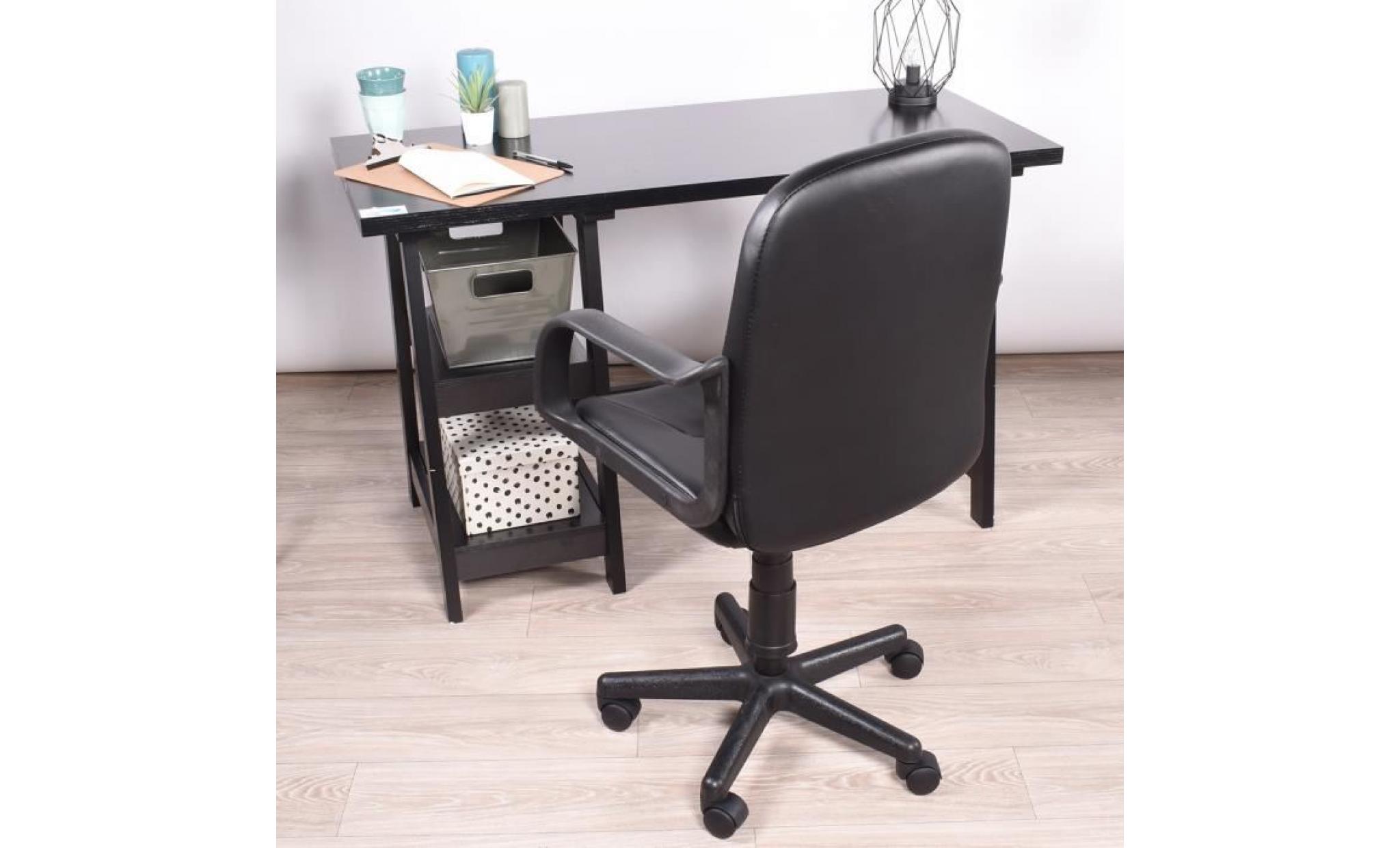 fauteuil de bureau cuir pivotant avec accoudoirs hauteur réglable,noir pas cher