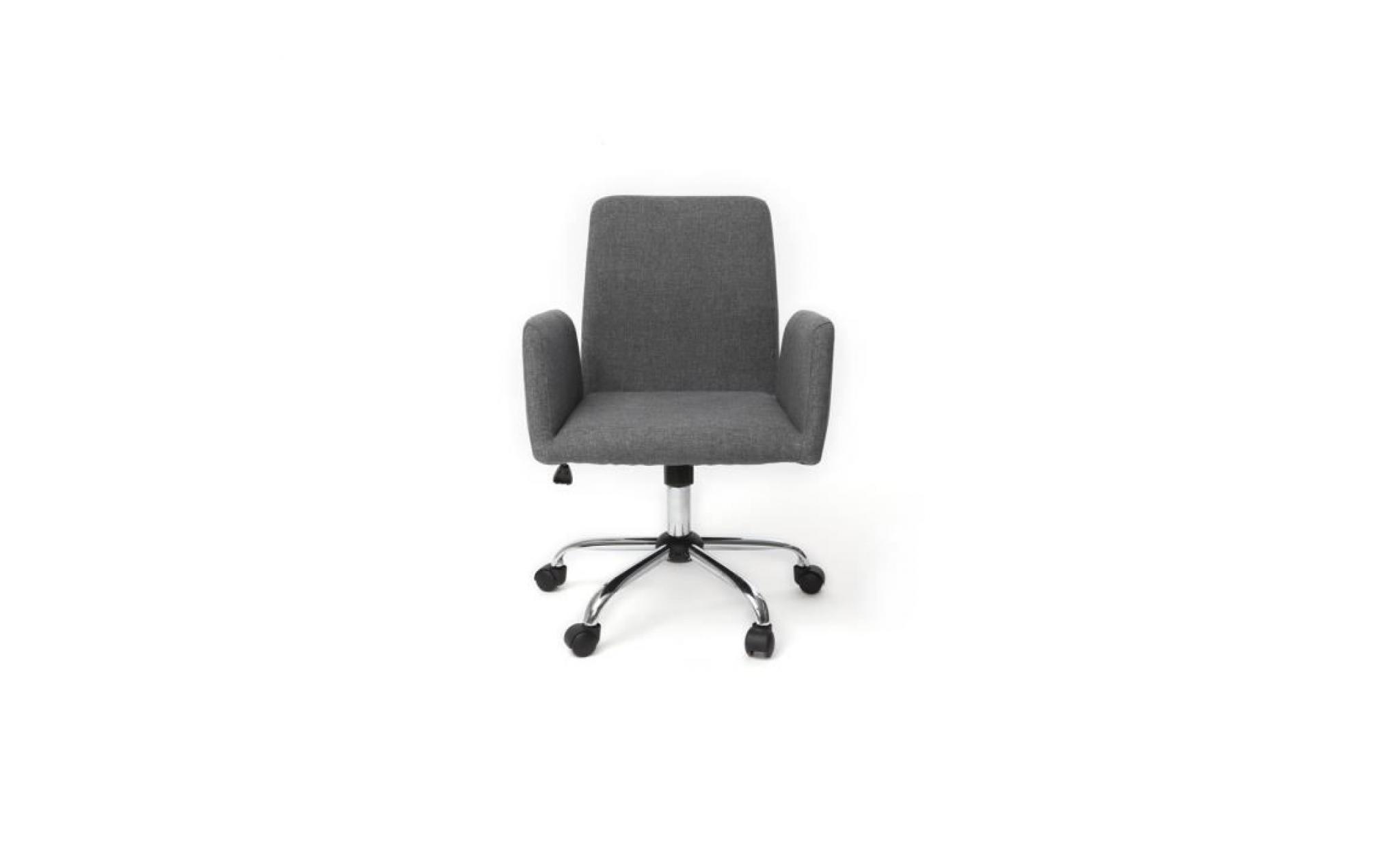 fauteuil de bureau design tissu gris ariel