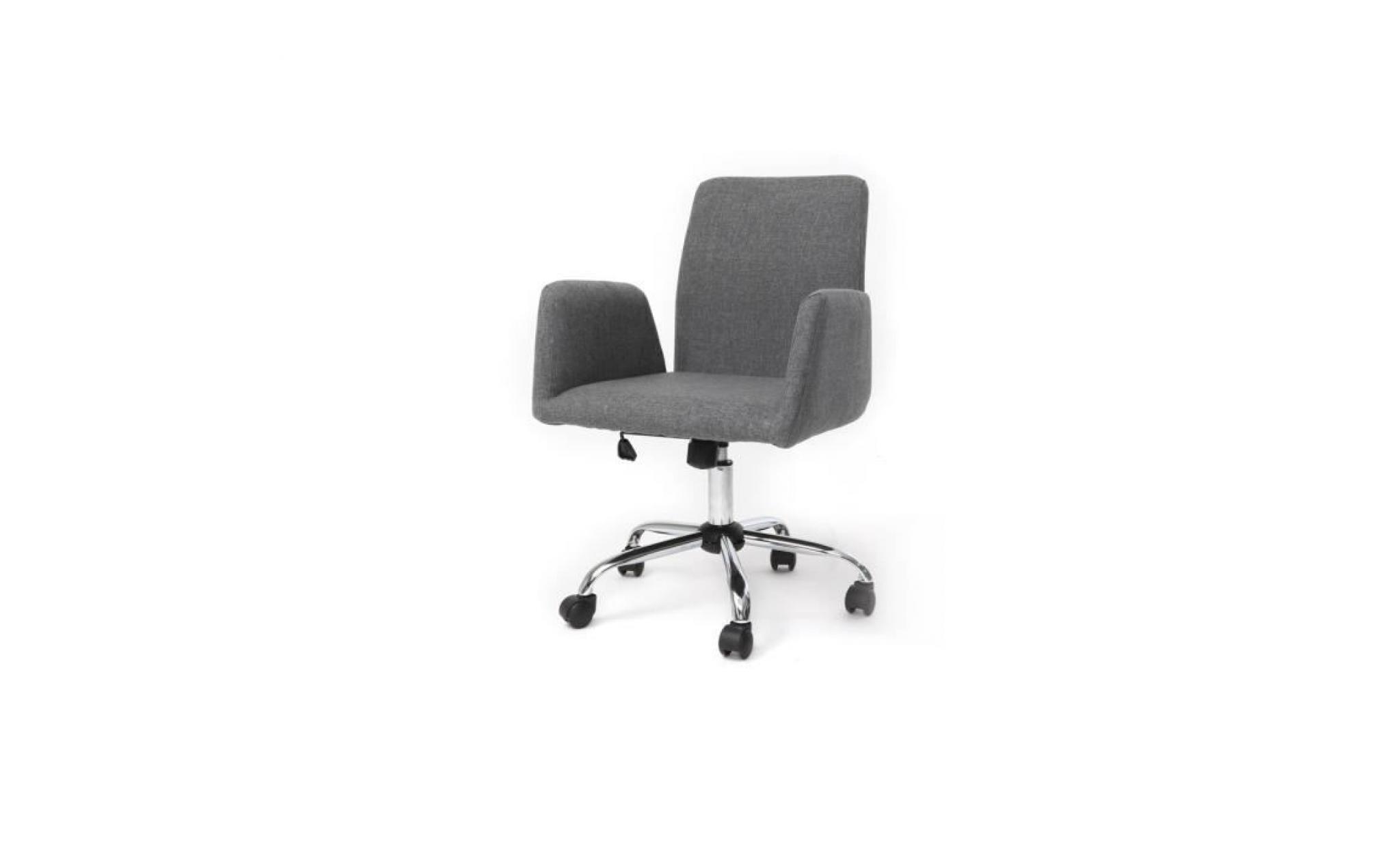 fauteuil de bureau design tissu gris ariel pas cher