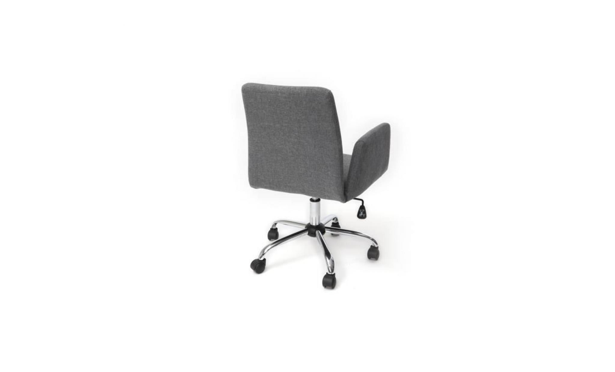 fauteuil de bureau design tissu gris ariel pas cher