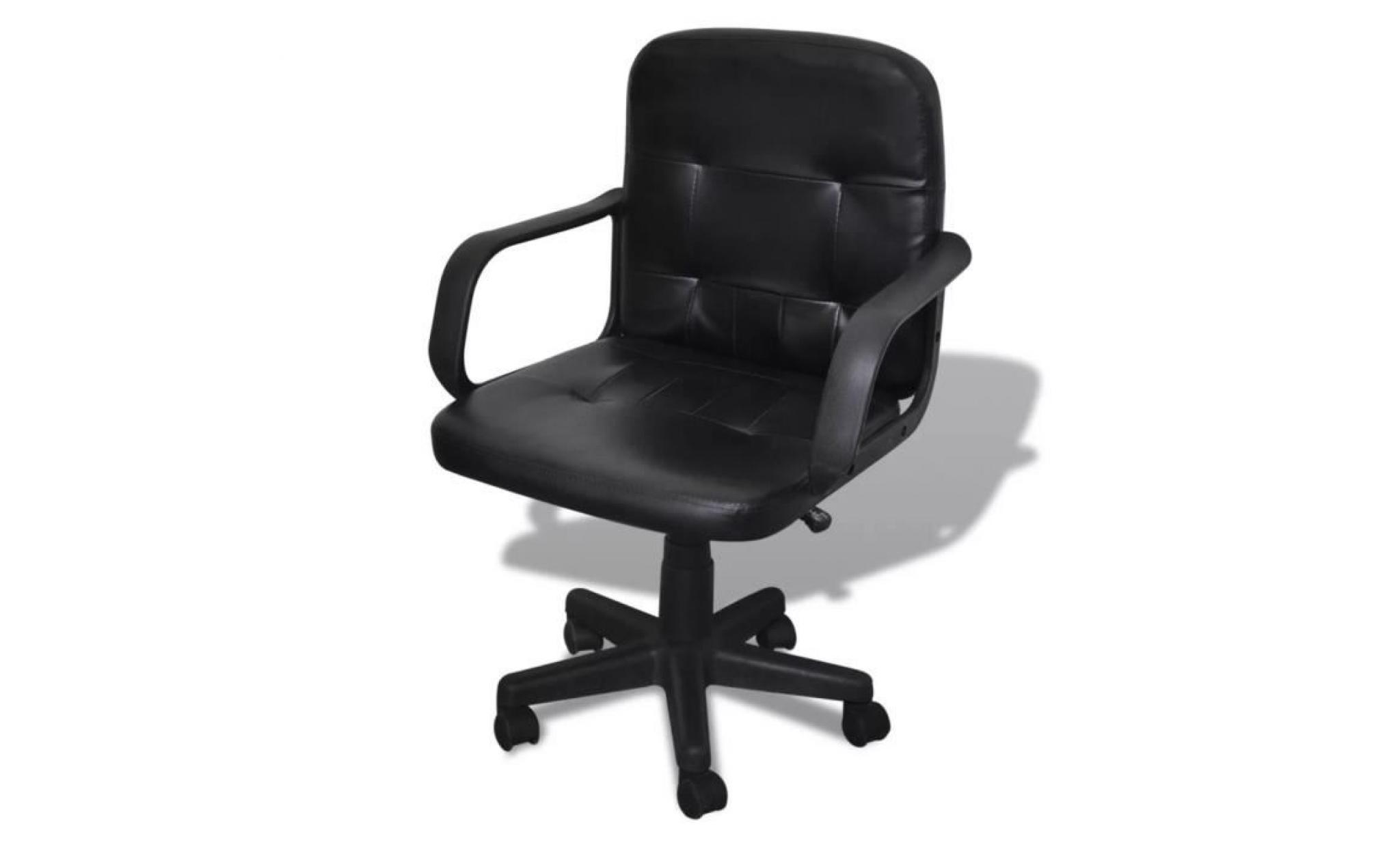 fauteuil de bureau en cuir fauteuil gamer fauteuil relax mélangé noir 59 x 51 x 81 89 cm