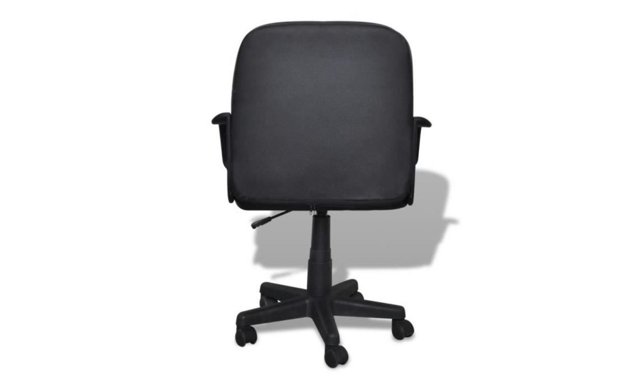 fauteuil de bureau en cuir mélangé chaise de bureau noir 59 x 51 x 81 89 cm pas cher