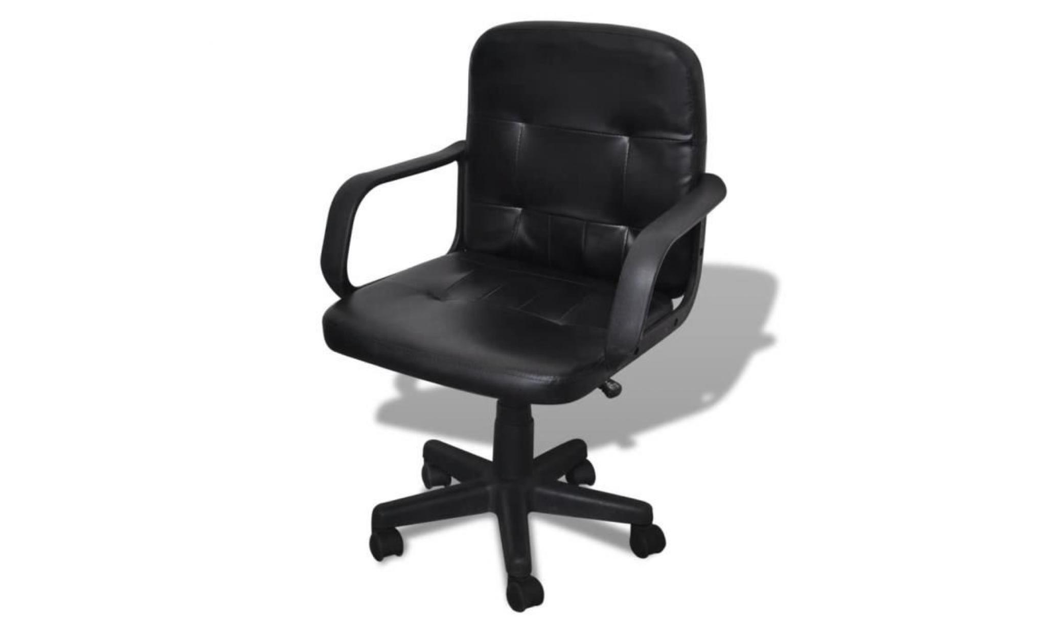 fauteuil de bureau en cuir mélangé noir chaise de bureau 59 x 51 x 81 89 cm