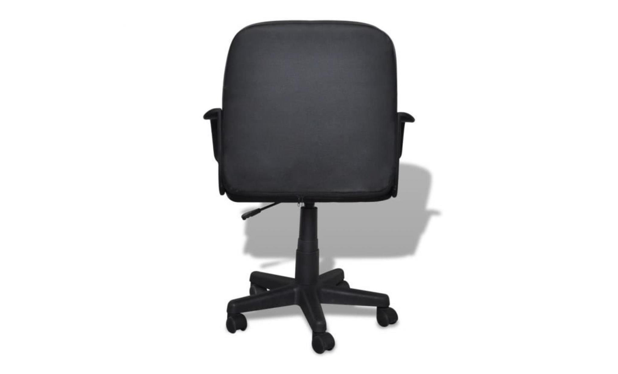 fauteuil de bureau en cuir mélangé noir chaise de bureau 59 x 51 x 81 89 cm pas cher