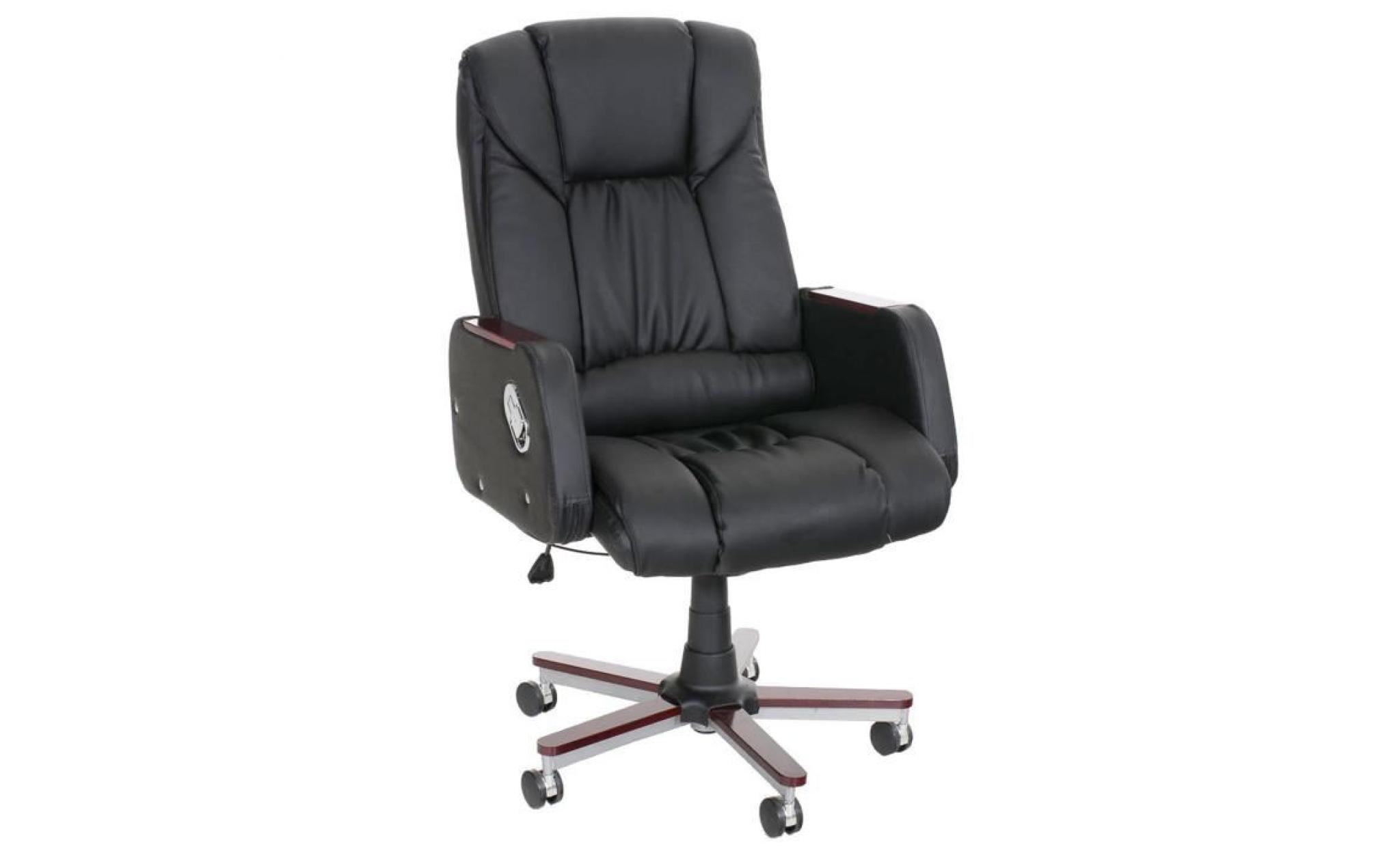 fauteuil de bureau en polyuréthane coloris noir   104 114 x 66 x 68 cm