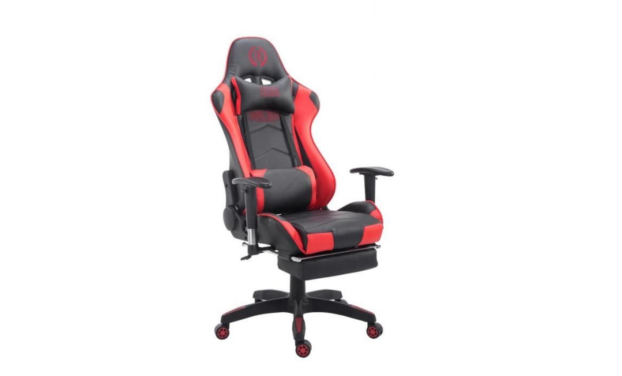 fauteuil de bureau ergonomique dossier réglable avec repose pieds pu noir/gris bur10136