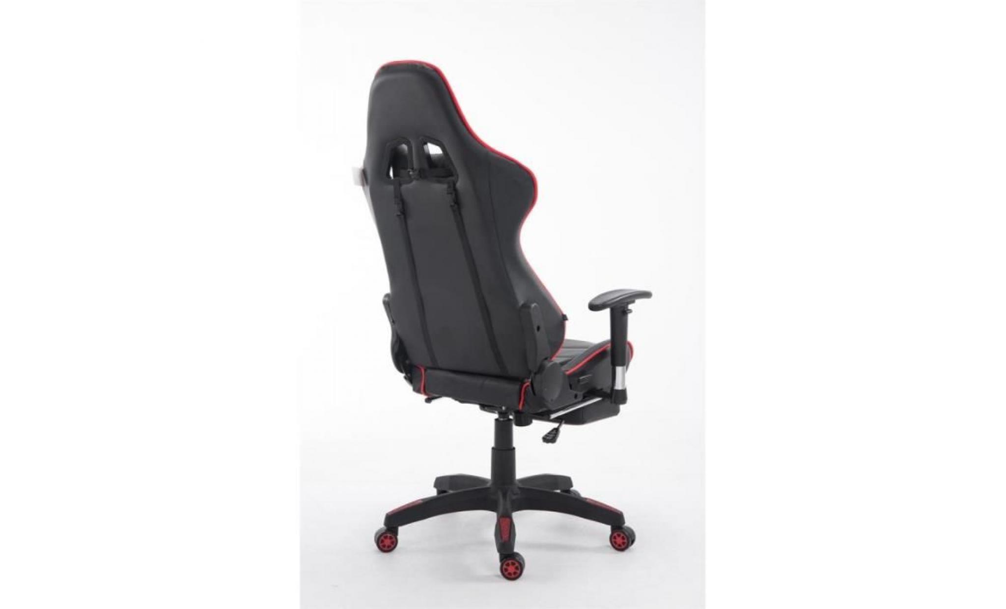 fauteuil de bureau ergonomique dossier réglable avec repose pieds pu noir/orange bur10130 pas cher