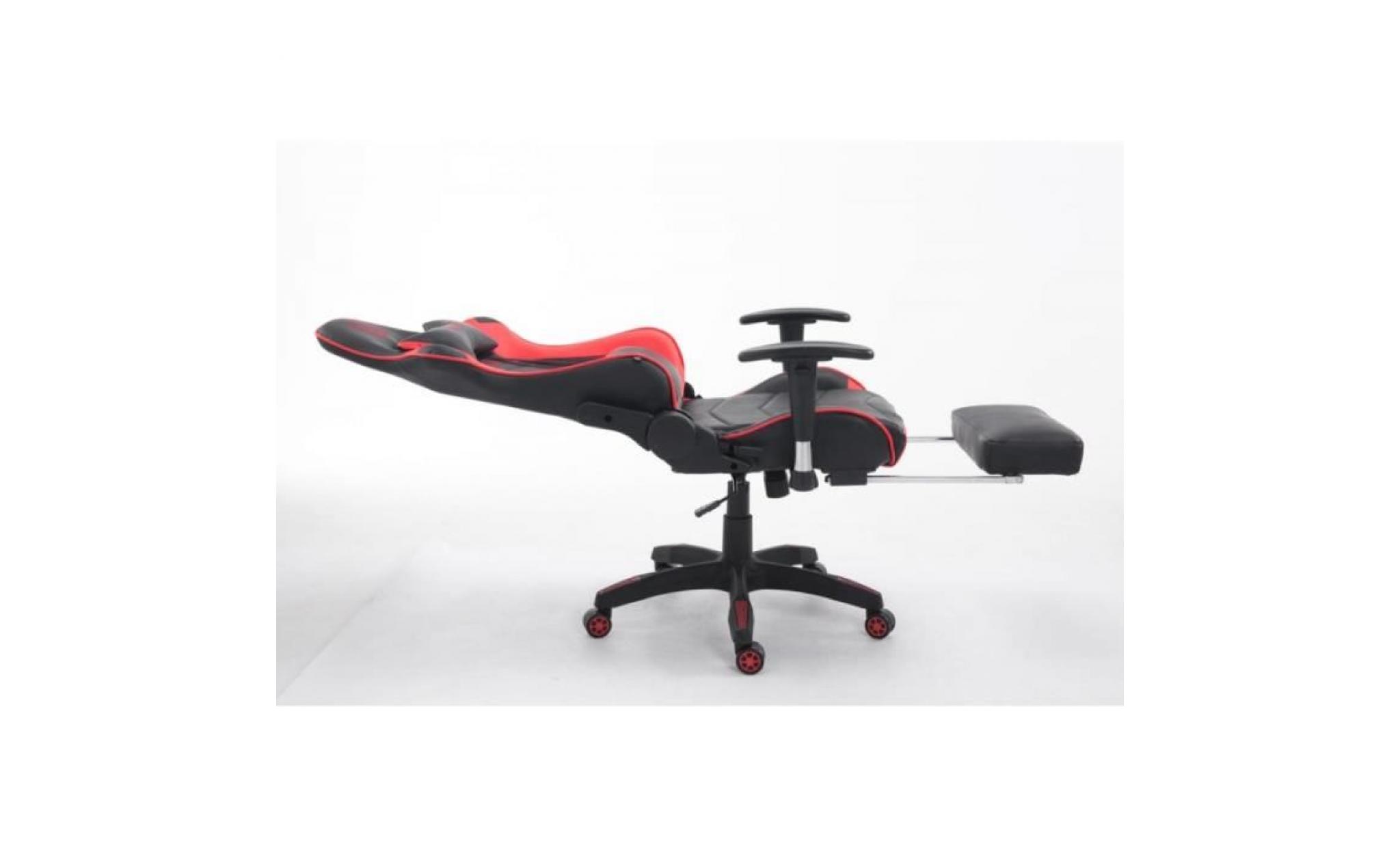 fauteuil de bureau ergonomique dossier réglable avec repose pieds pu noir/bleu bur10135 pas cher