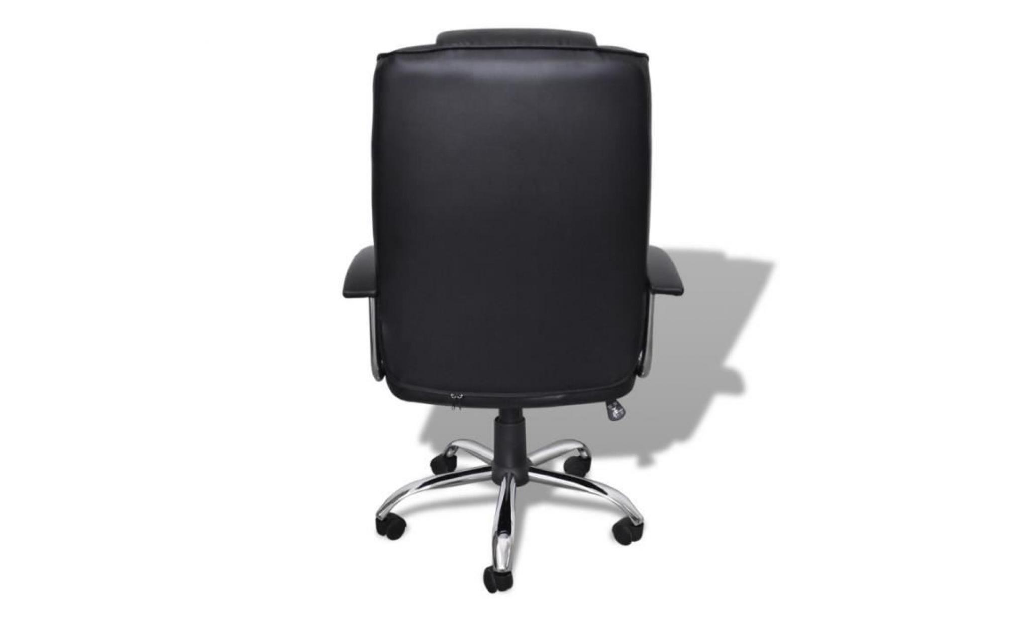fauteuil de bureau ergonomique en similicuir   hauteur réglage   360 degrés pivotant   style d'affaire   chaise de bureau noir pas cher