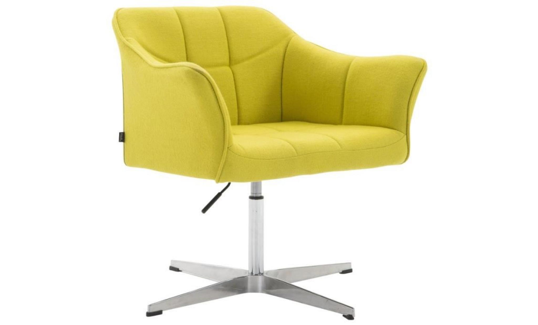 fauteuil de bureau ergonomique sans roulettes en tissu jaune hauteur réglable fal10040