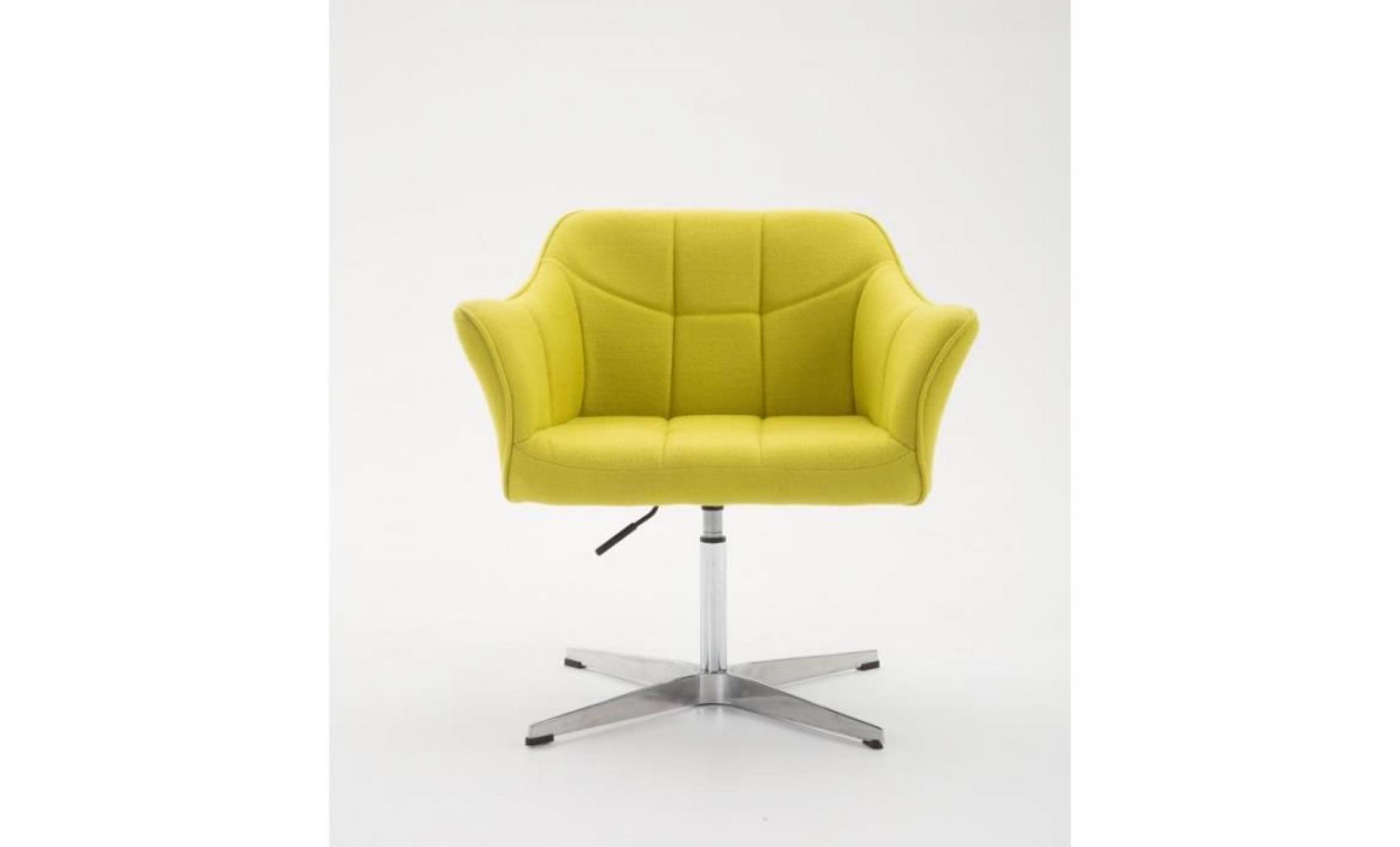 fauteuil de bureau ergonomique sans roulettes en tissu jaune hauteur réglable fal10040 pas cher
