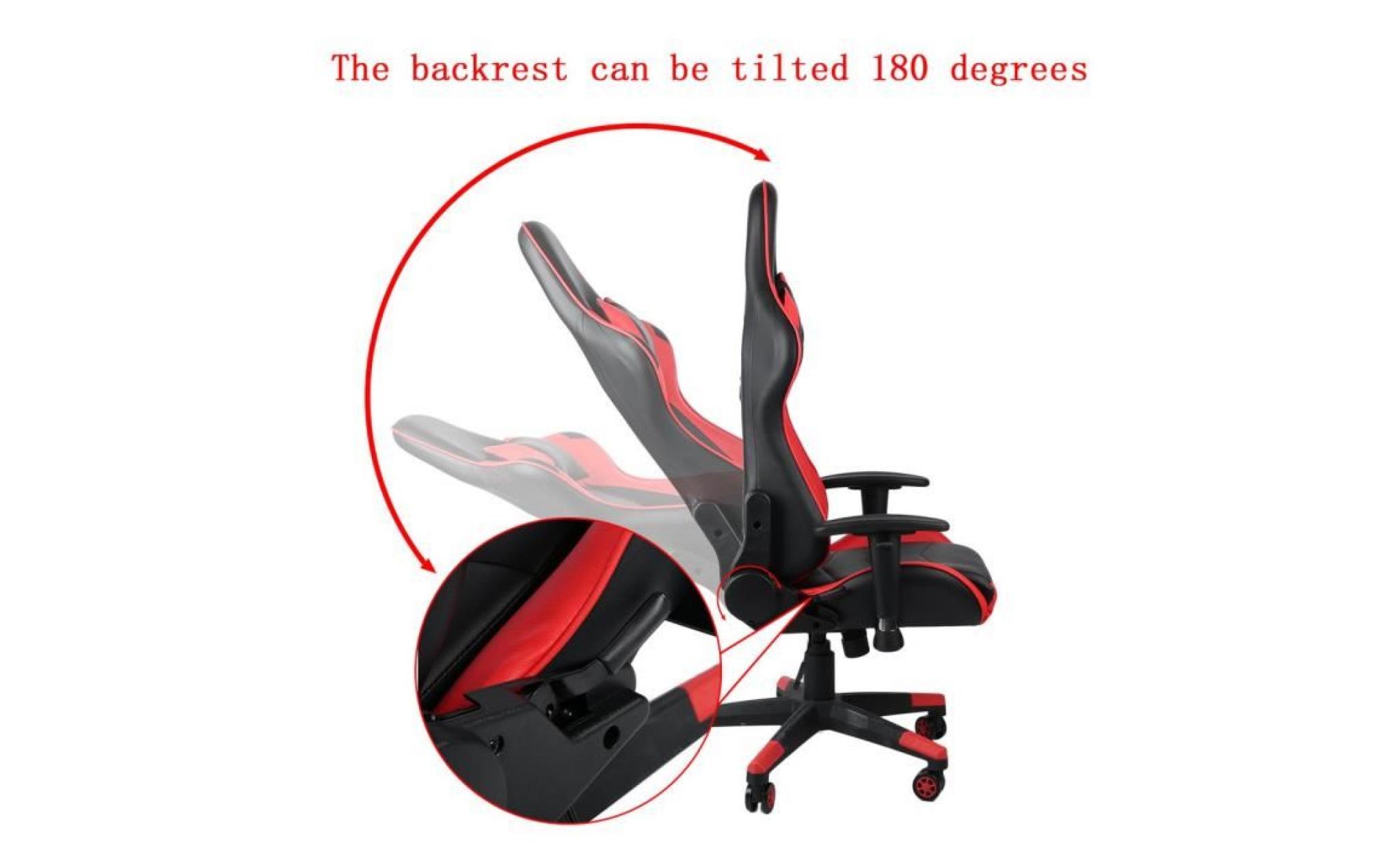 fauteuil de bureau façon siège baquet chaise de jeu pas cher