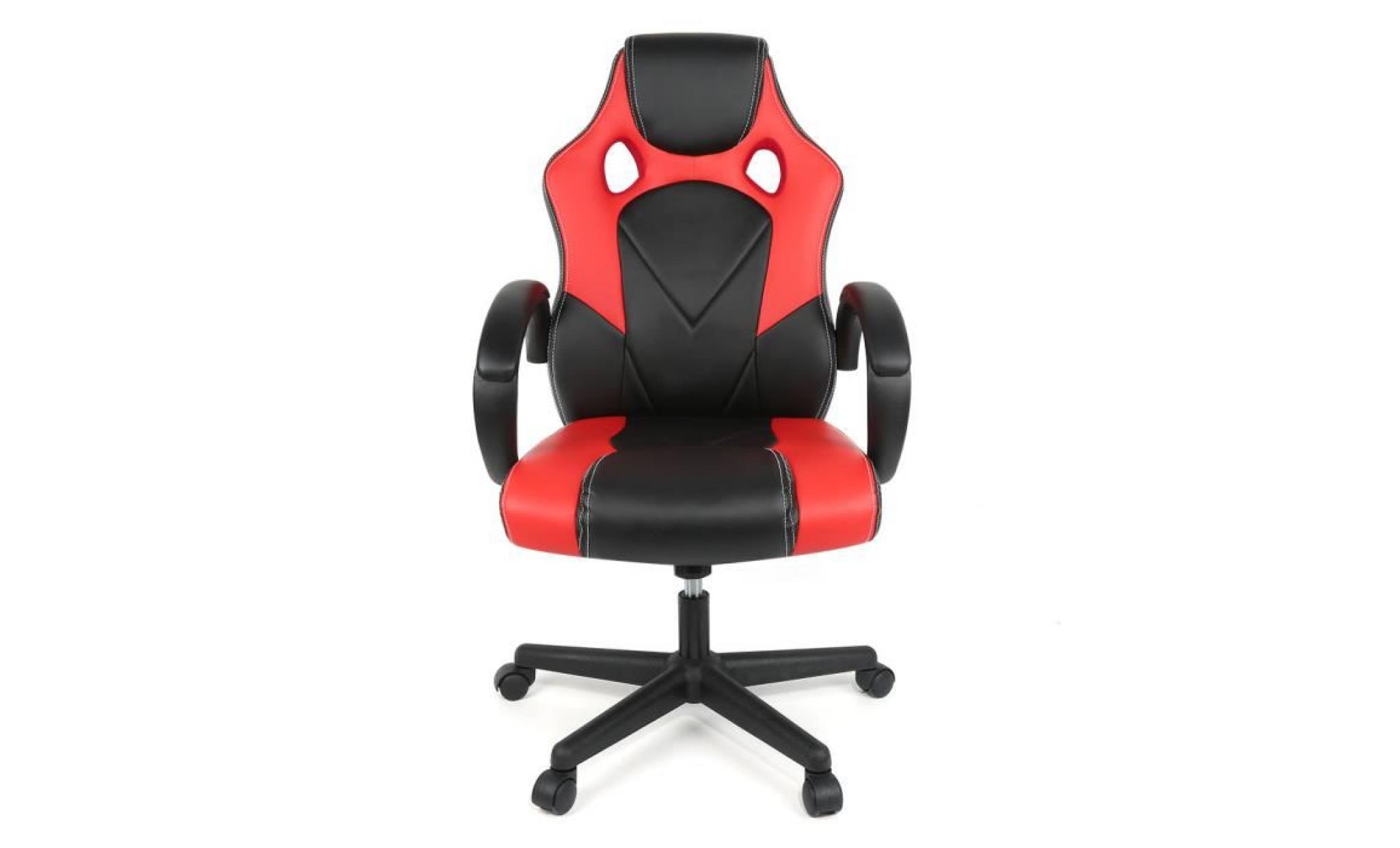 fauteuil de bureau hauteur réglable chaise moderne rouge noir