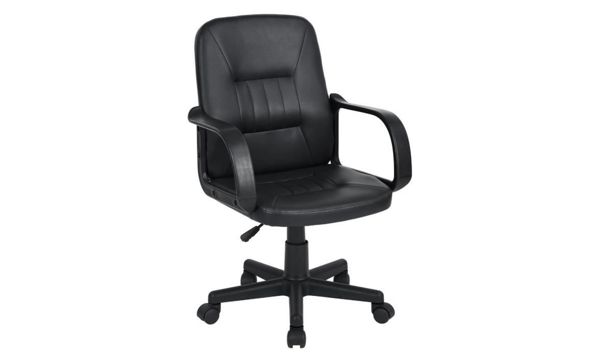 fauteuil de bureau noir avec dossier ergonomique en pvc  siège en Éponge accoudoir en pp,marque homy casa