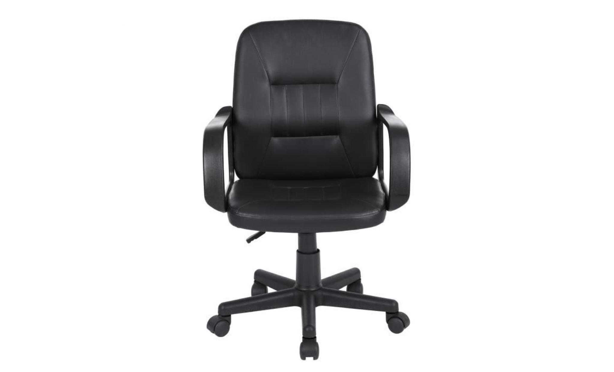 fauteuil de bureau noir avec dossier ergonomique en pvc  siège en Éponge accoudoir en pp,marque homy casa pas cher
