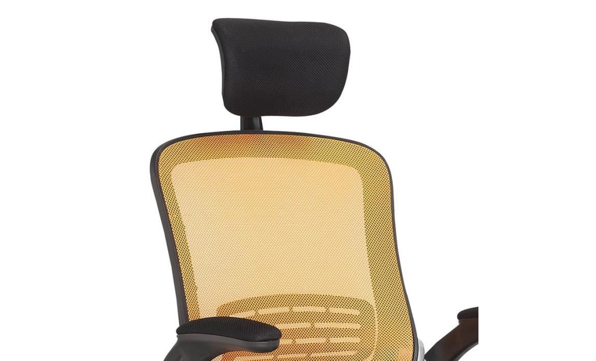 fauteuil de bureau noir et orange pas cher